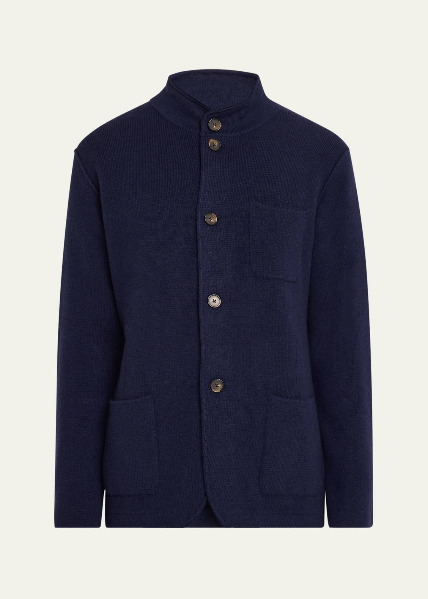 Kiton Men's Cashmere Knit Shirt Jacket Image 1 of 5