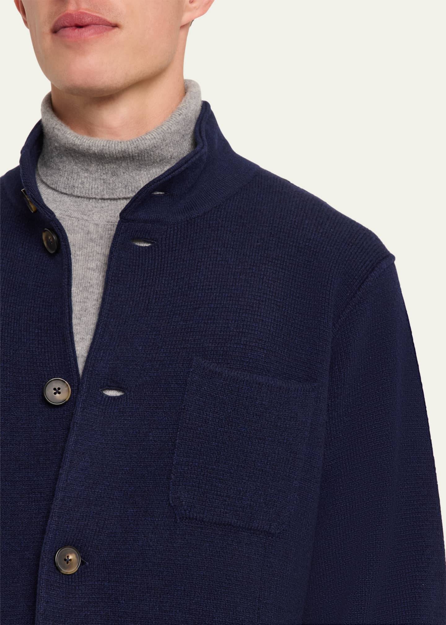 Kiton Men's Cashmere Knit Shirt Jacket Image 5 of 5