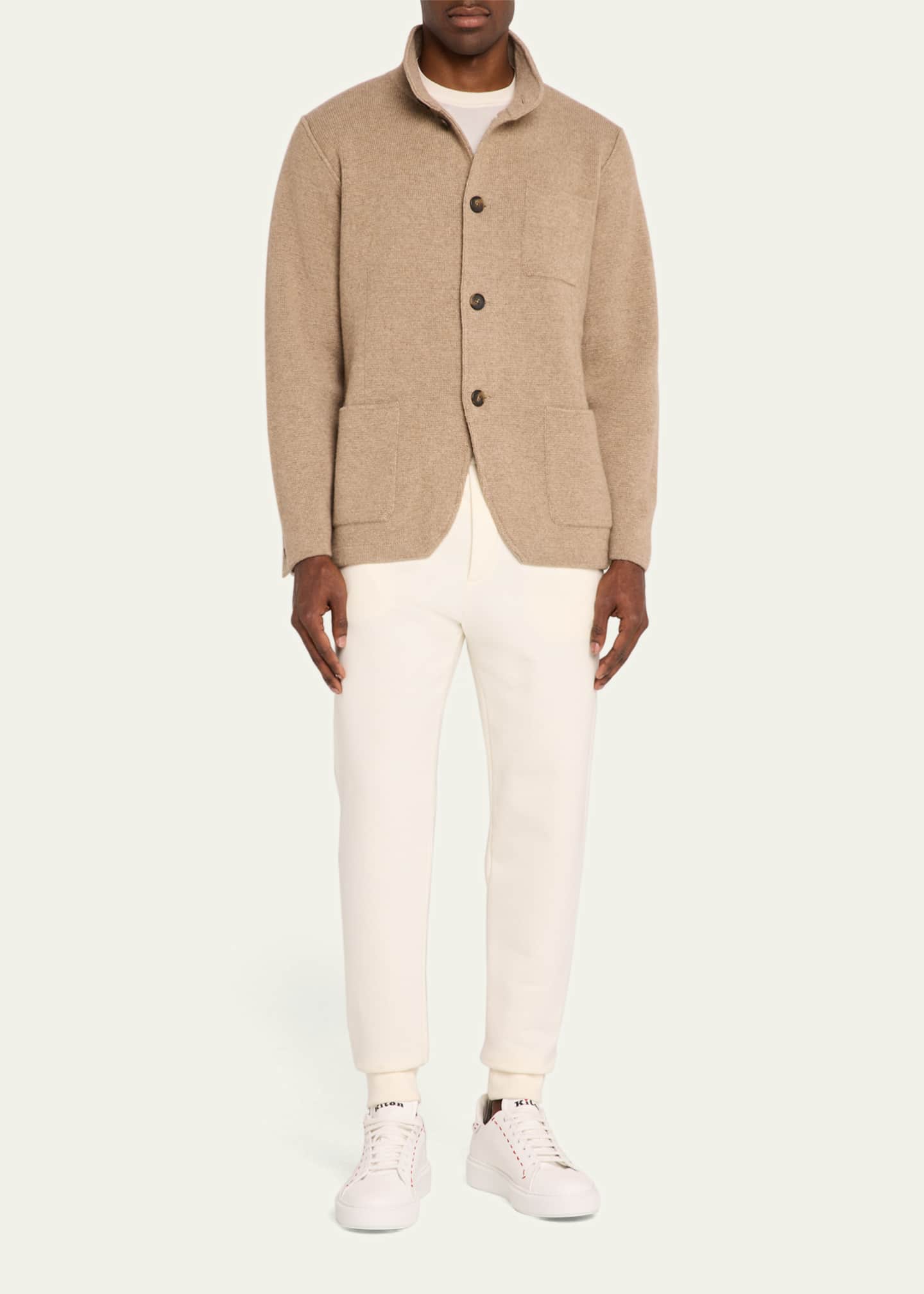 Kiton Men's Cashmere Knit Shirt Jacket Image 2 of 5