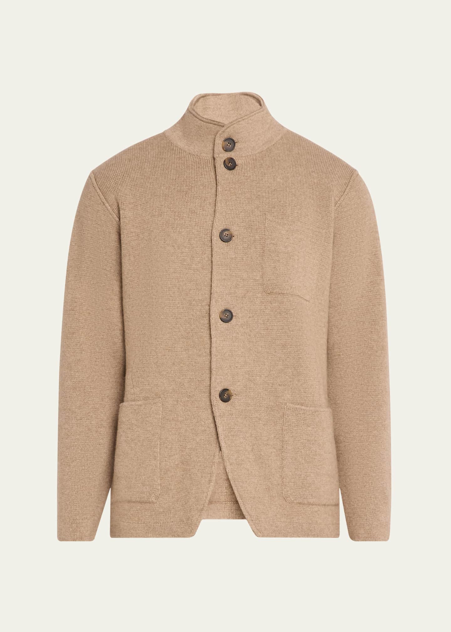Kiton Men's Cashmere Knit Shirt Jacket Image 1 of 5