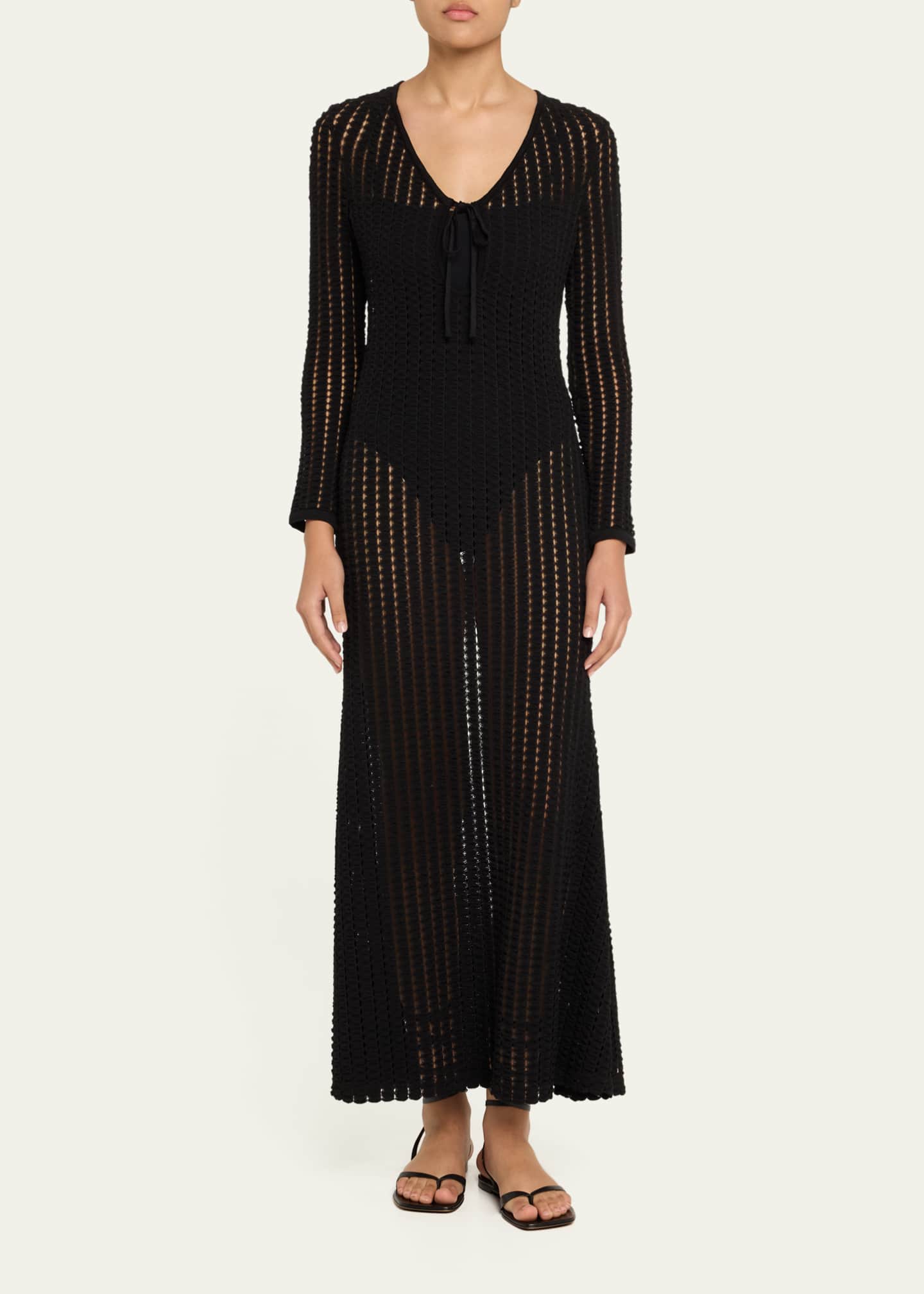 SIMKHAI Elton Open-Knit Keyhole Maxi Dress Image 2 of 5