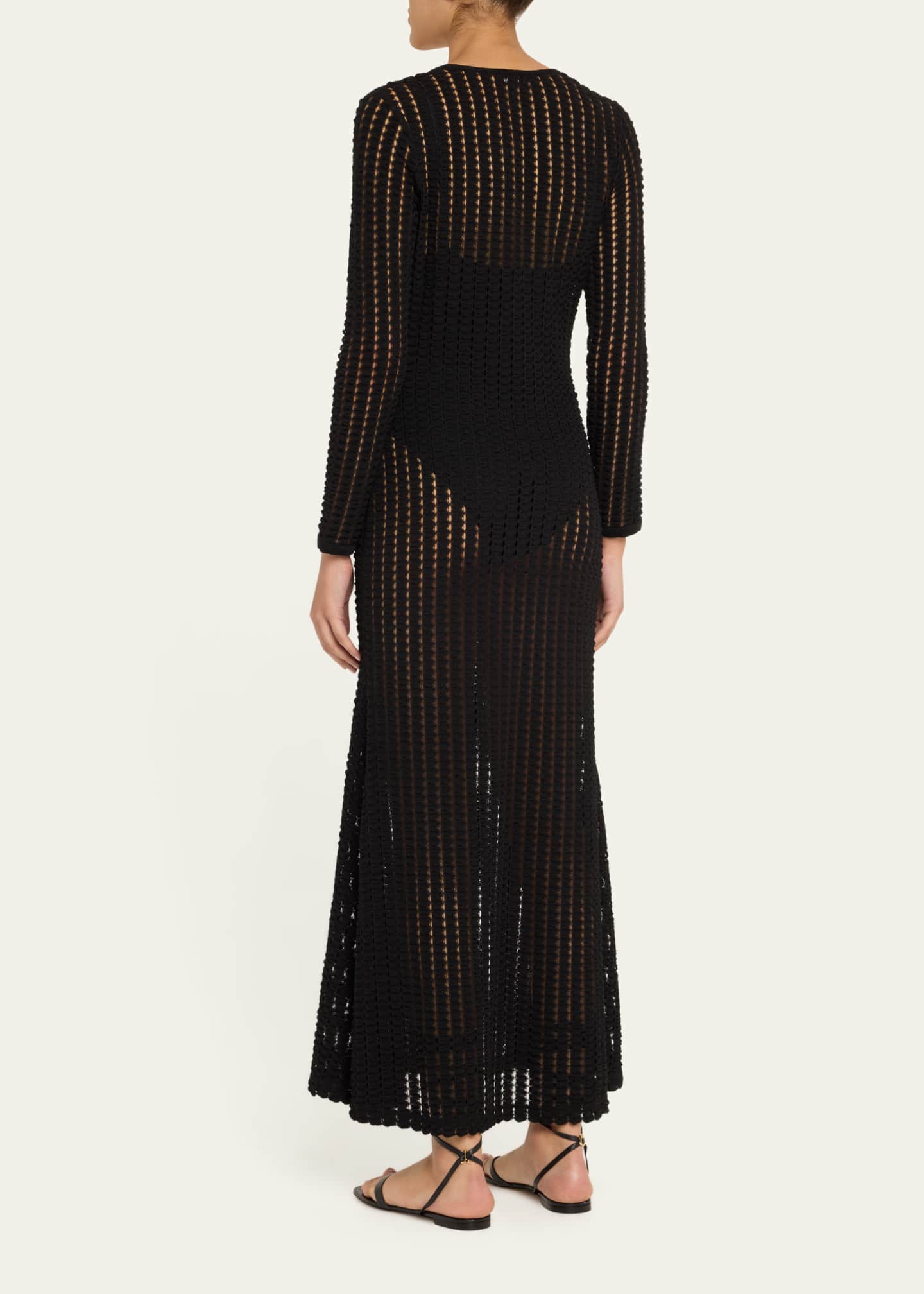SIMKHAI Elton Open-Knit Keyhole Maxi Dress Image 3 of 5
