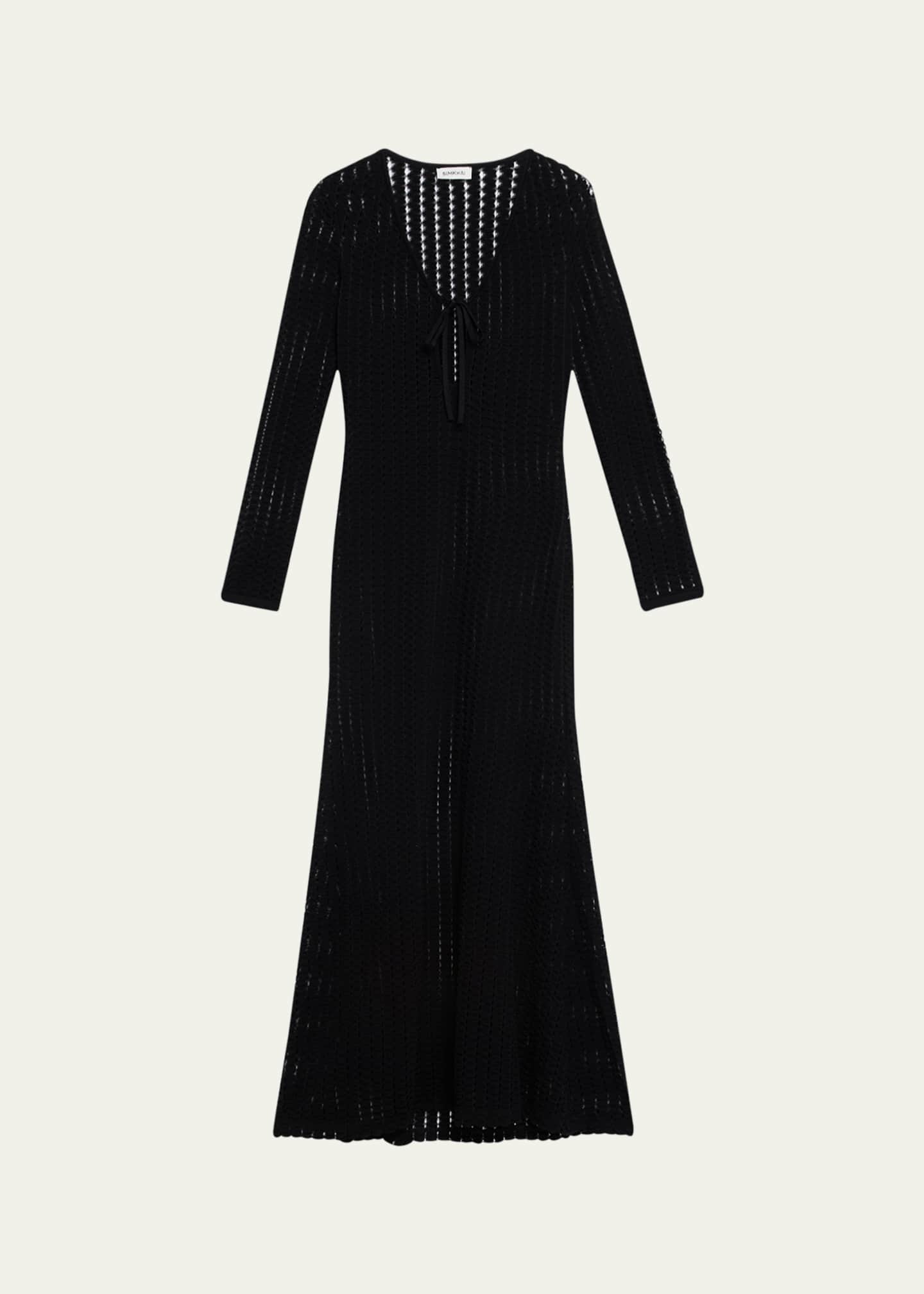 SIMKHAI Elton Open-Knit Keyhole Maxi Dress Image 1 of 5
