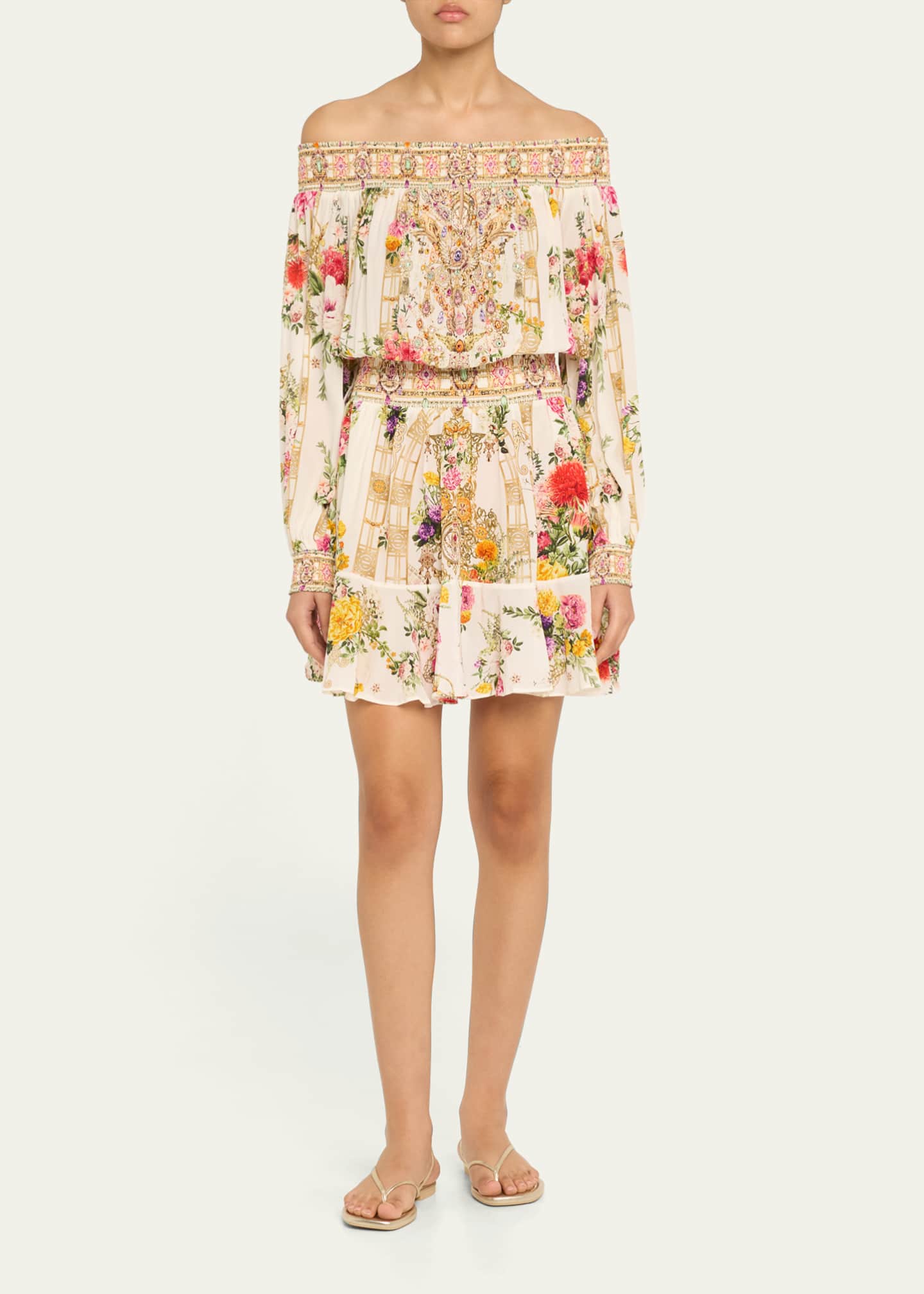 Camilla Egyptian Rose Off-Shoulder Mini Dress Image 2 of 5