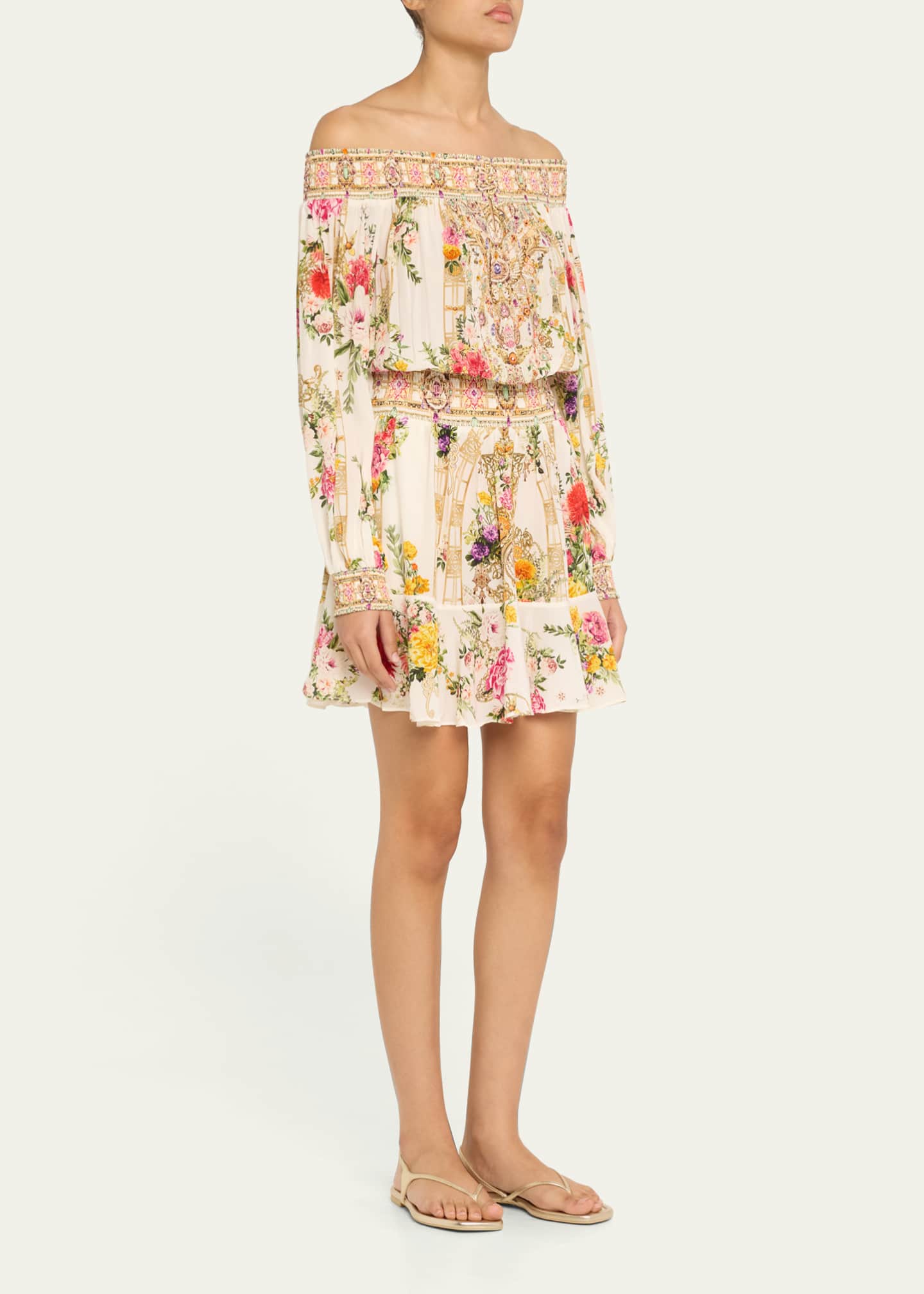 Camilla Egyptian Rose Off-Shoulder Mini Dress Image 4 of 5