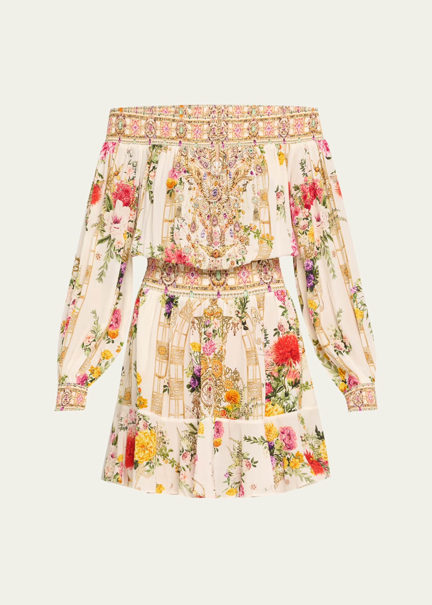 Camilla Egyptian Rose Off-Shoulder Mini Dress Image 1 of 5