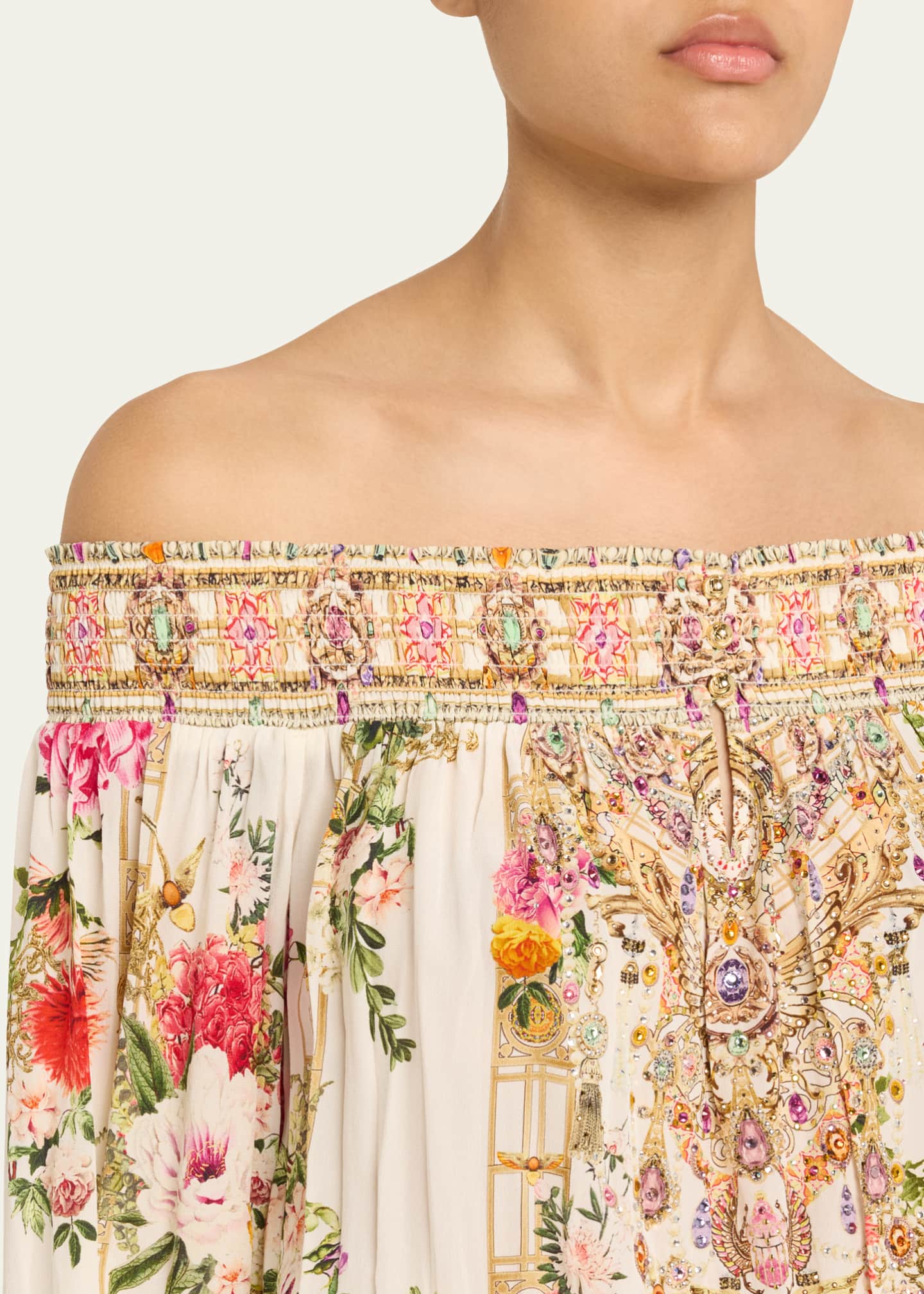 Camilla Egyptian Rose Off-Shoulder Mini Dress Image 5 of 5