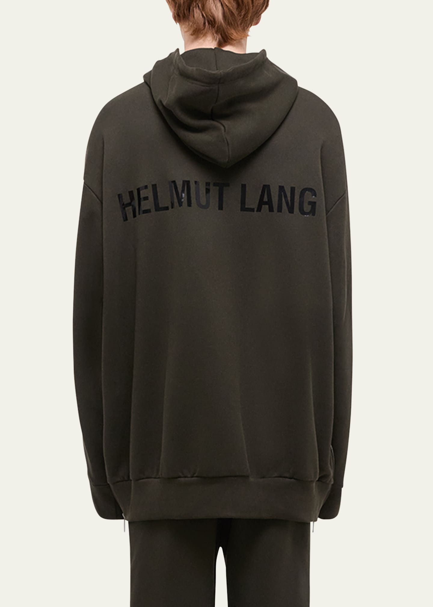 Helmut Lang Men s Terry Side Zip Oversized Hoodie