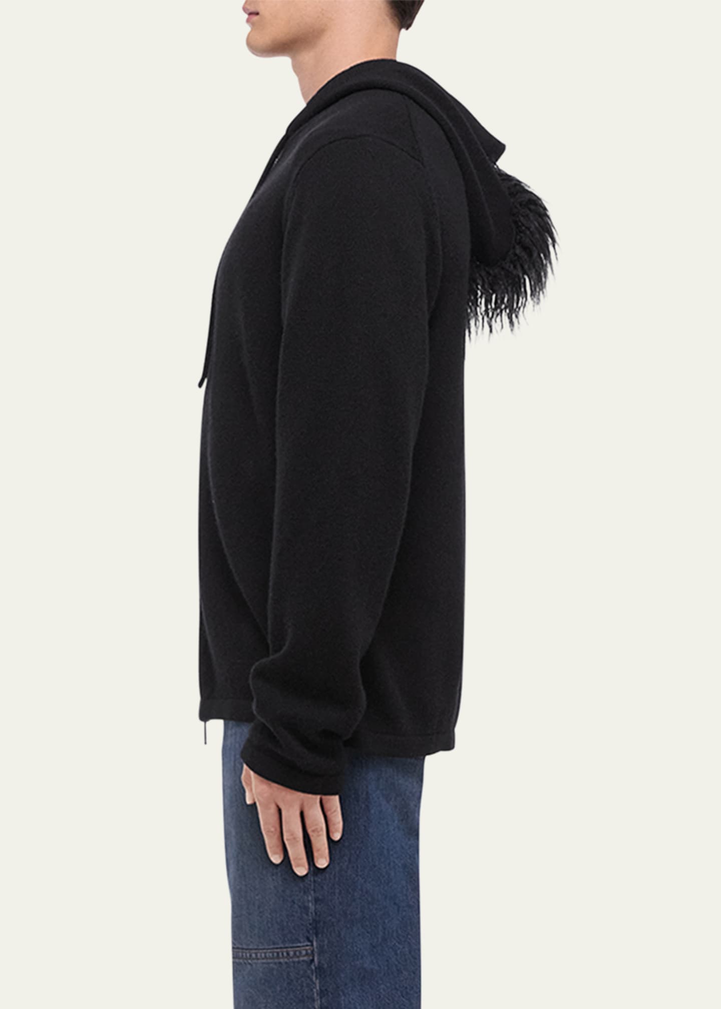 Helmut Lang Men s Wool Cashmere Mohawk Zip Hoodie