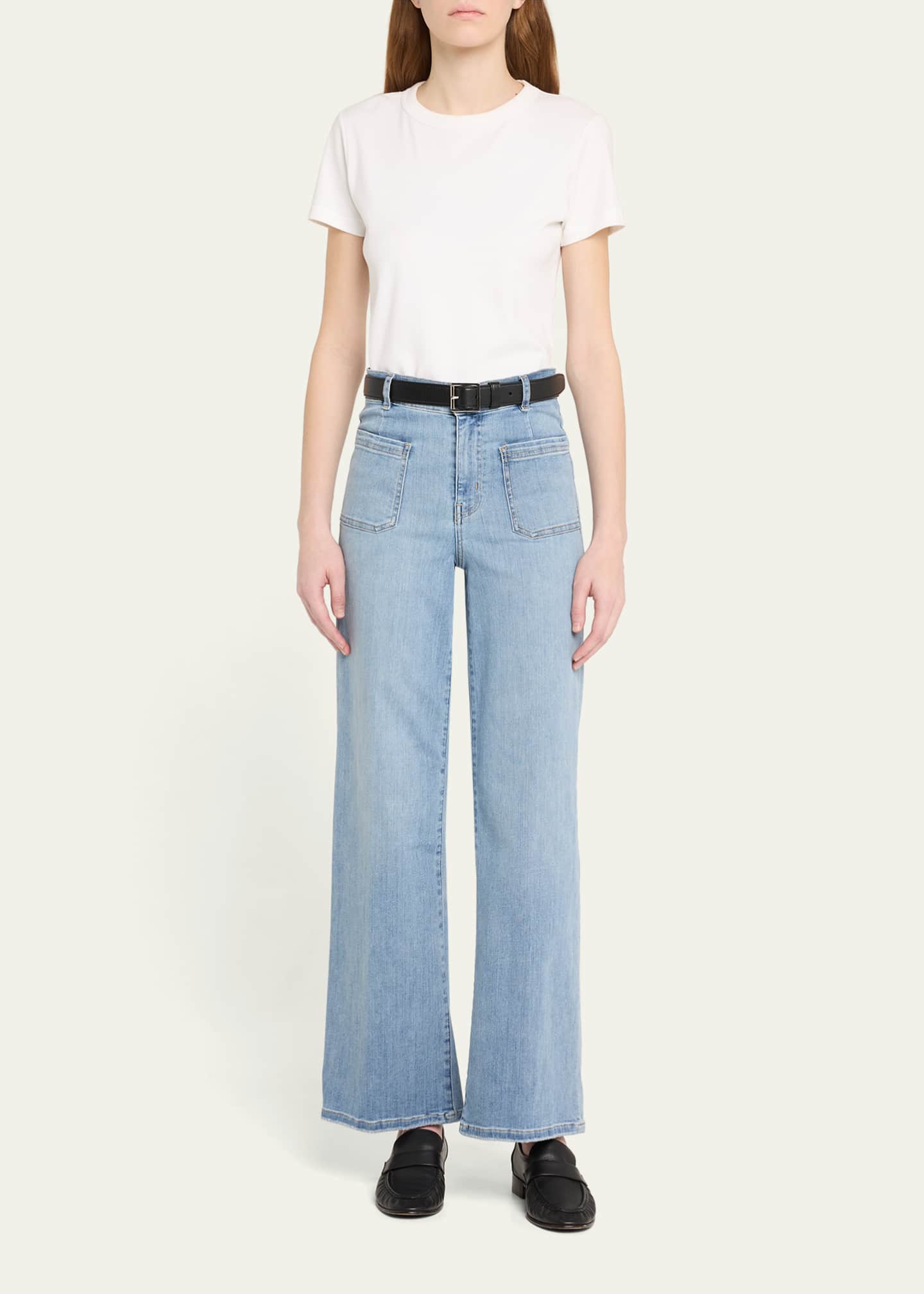 FRAME Le Slim Palazzo Bardot Pocket Jeans Image 2 of 5
