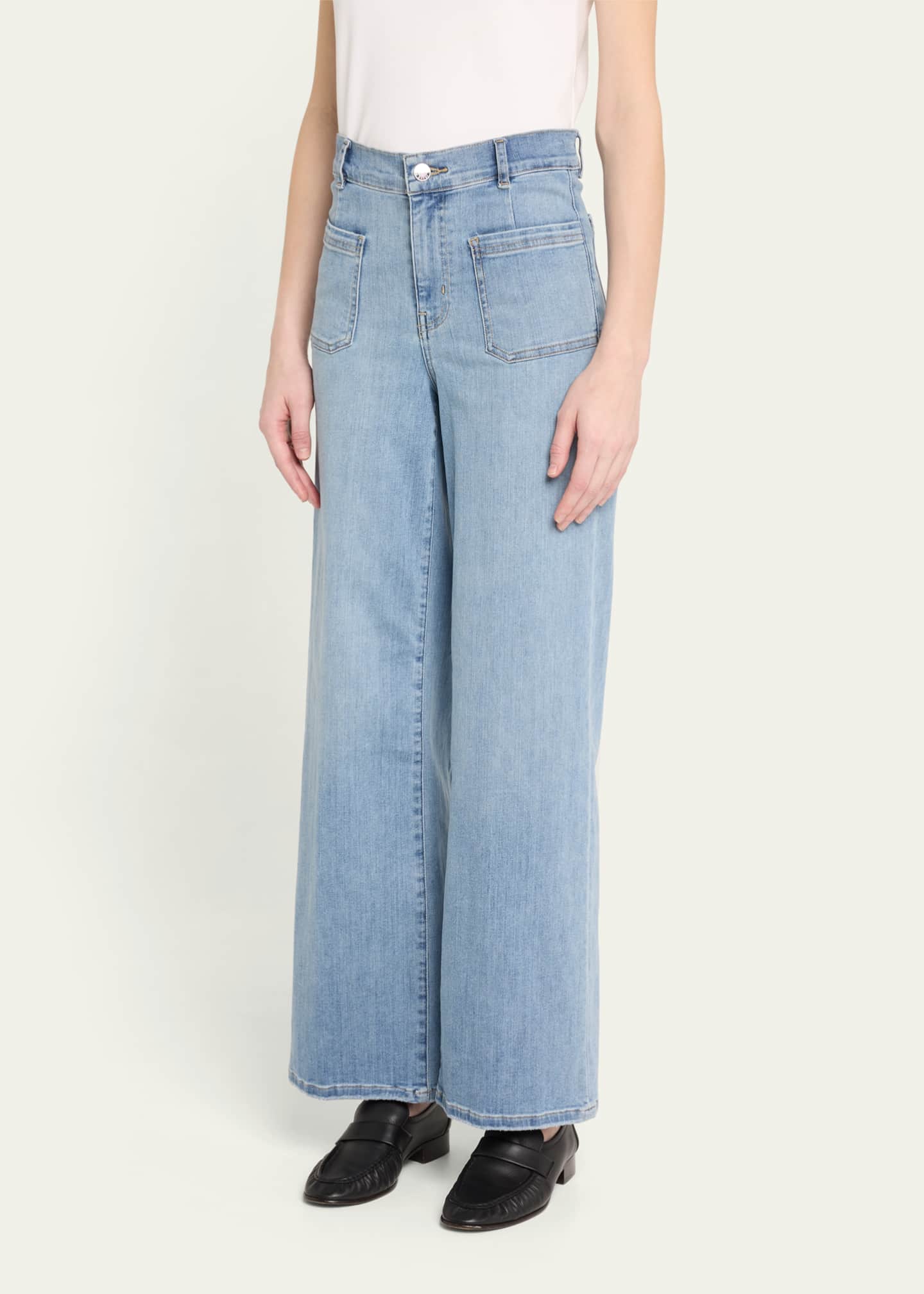 FRAME Le Slim Palazzo Bardot Pocket Jeans Image 4 of 5