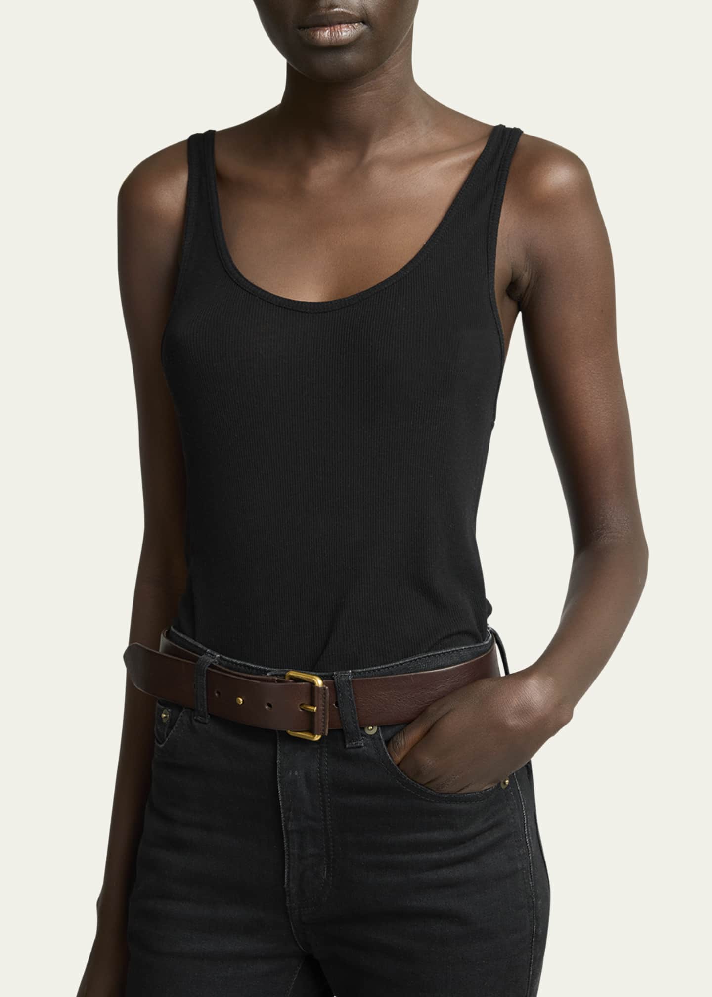 Saint Laurent Motorcycle Calf Leather Belt Image 2 of 2