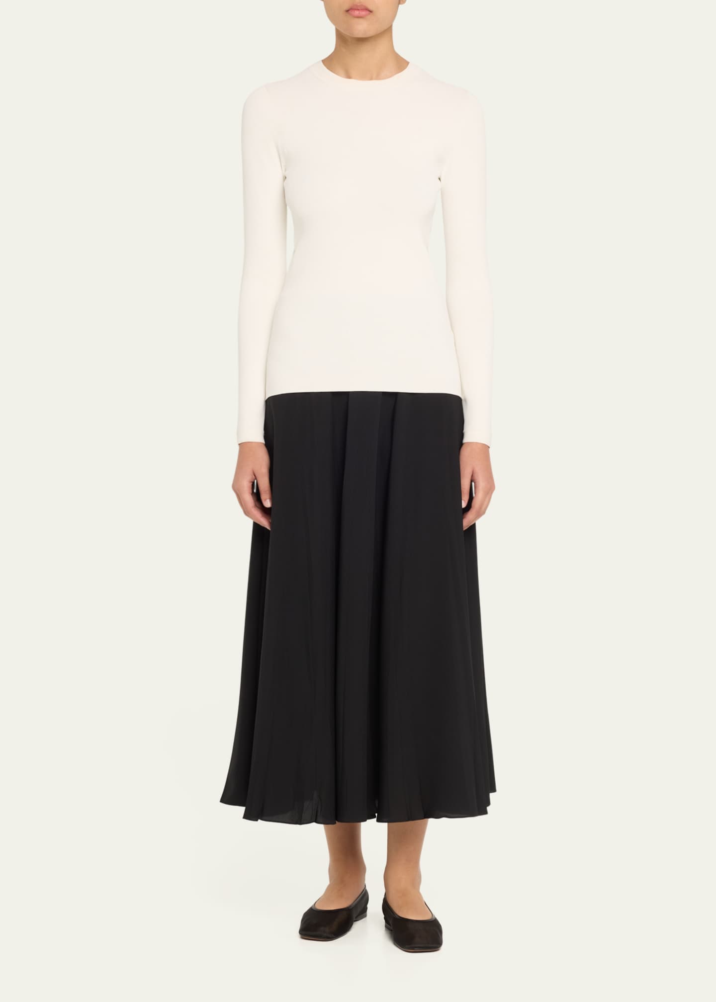 3.1 Phillip Lim Long-Sleeve Compact Rib-Knit Top Image 2 of 5