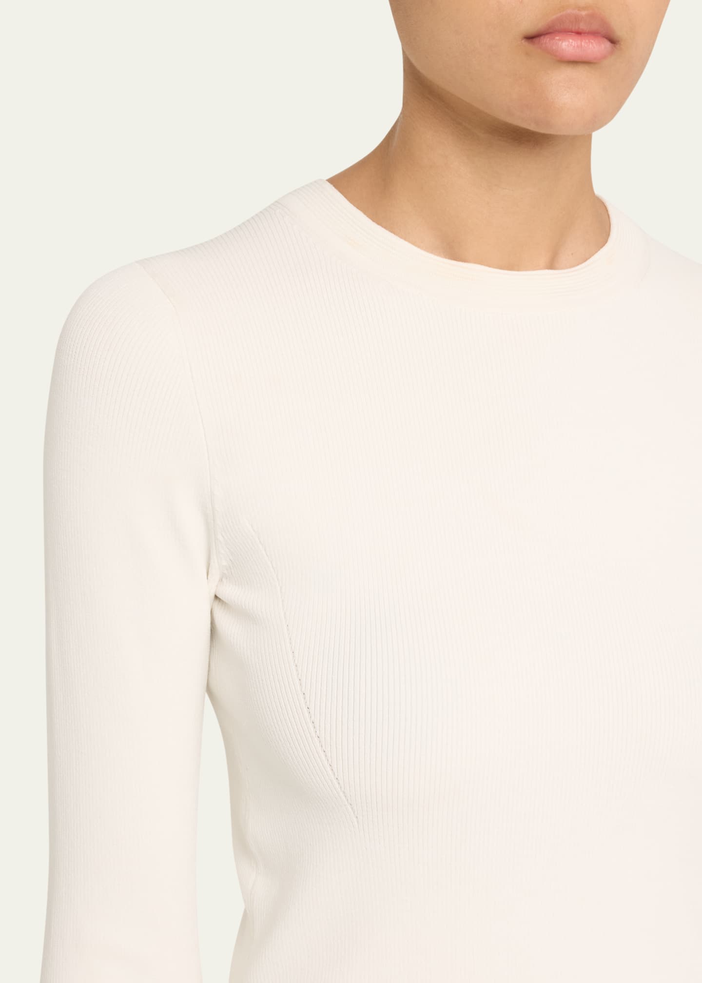 3.1 Phillip Lim Long-Sleeve Compact Rib-Knit Top Image 5 of 5