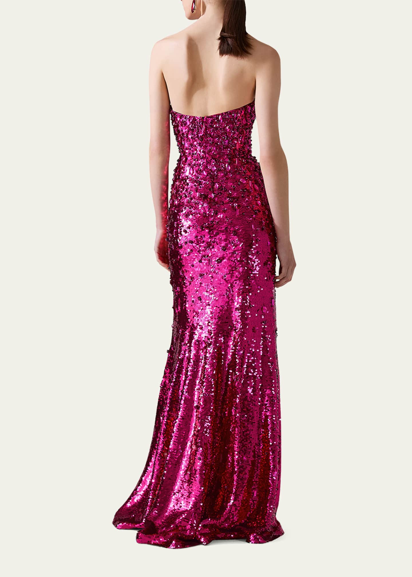 Carolina Herrera Sequined Strapless Wool Gown Image 3 of 3