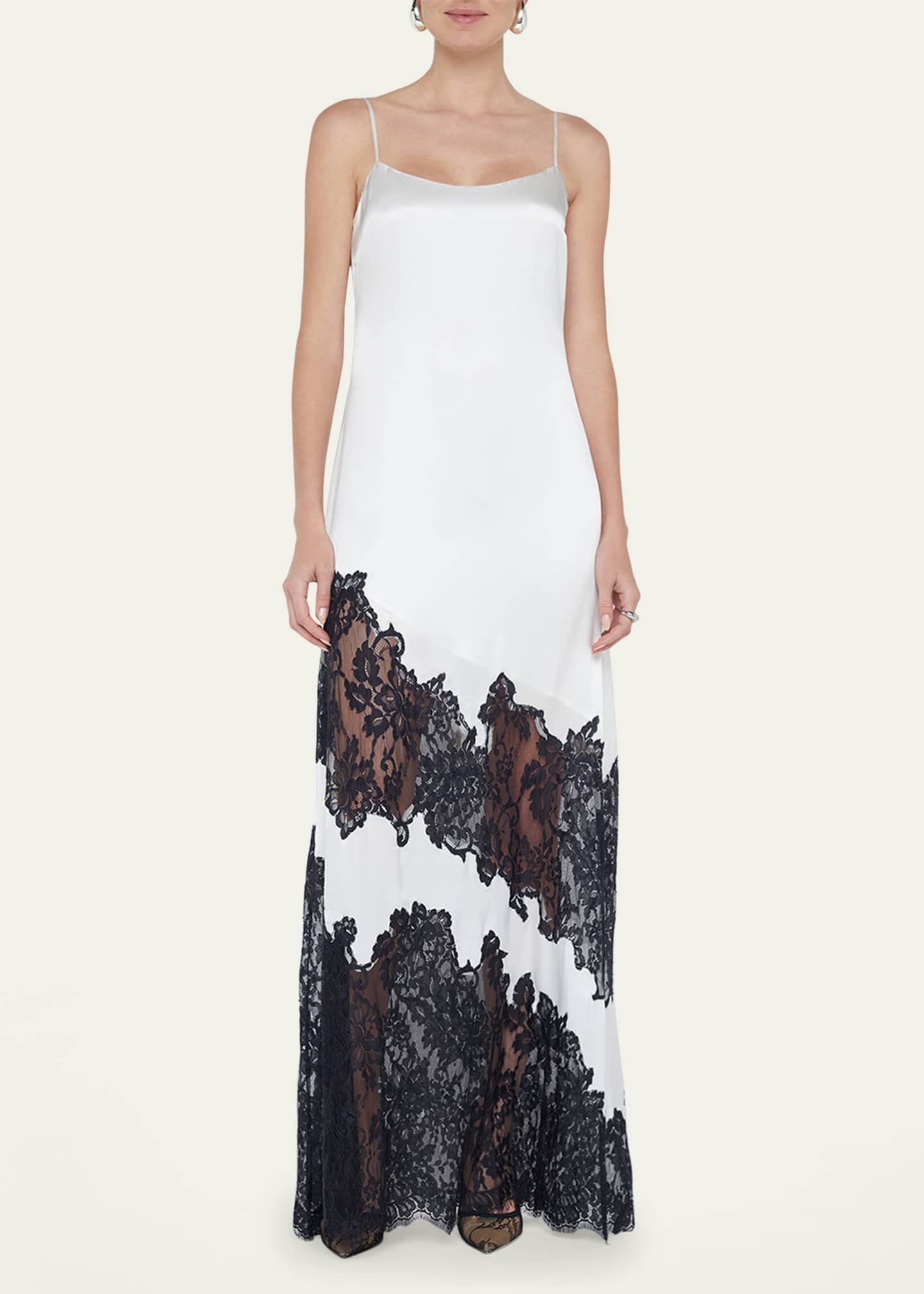 L'Agence Silvana Satin Lace Gown Image 2 of 4