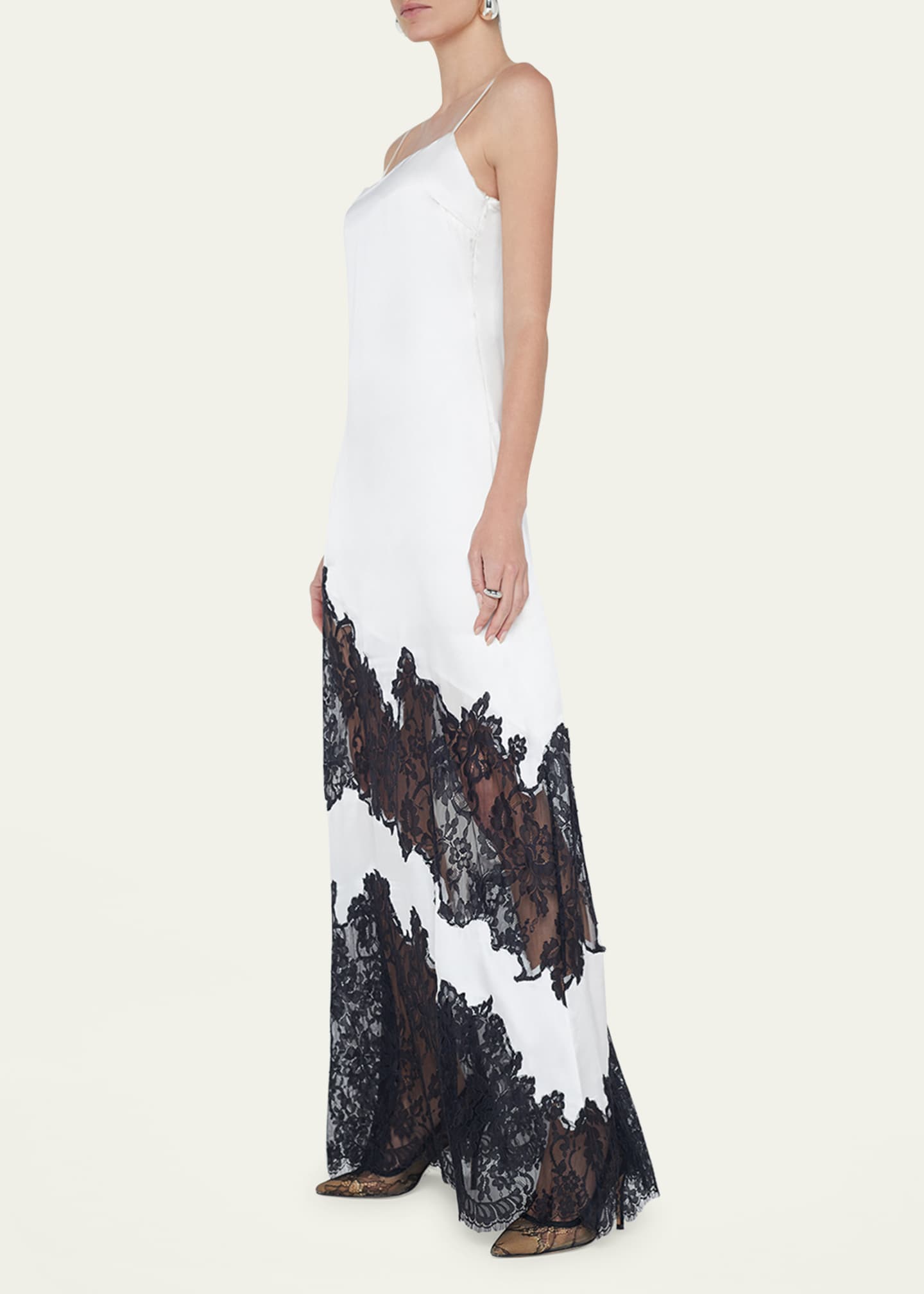 L'Agence Silvana Satin Lace Gown Image 4 of 4
