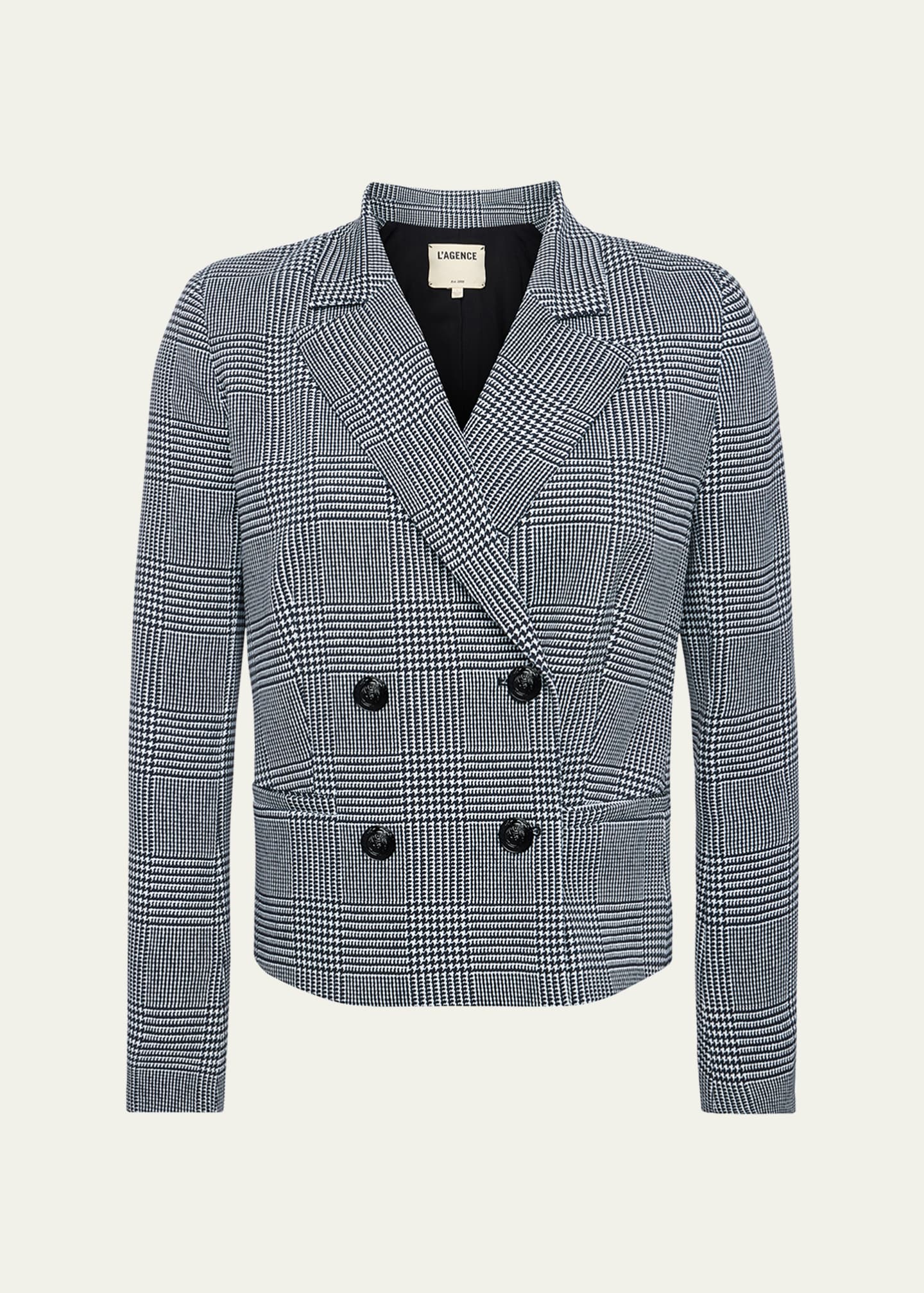 Atmore Houndstooth Double-Breasted Blazer