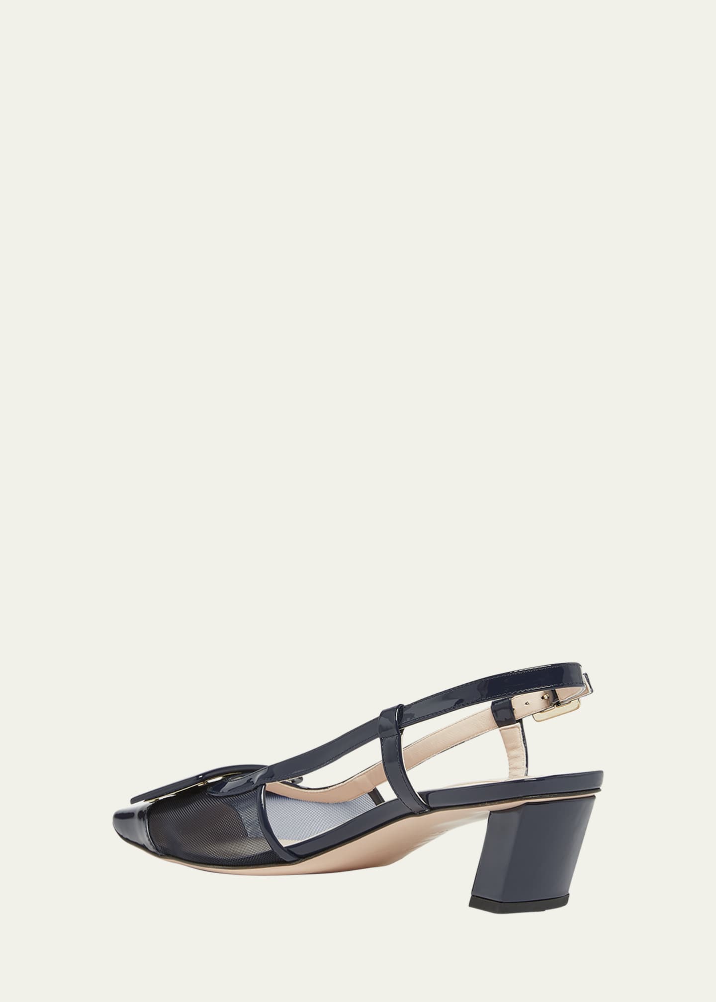 Roger Vivier Belle Vivier Mesh Buckle Slingback Pumps Image 4 of 6