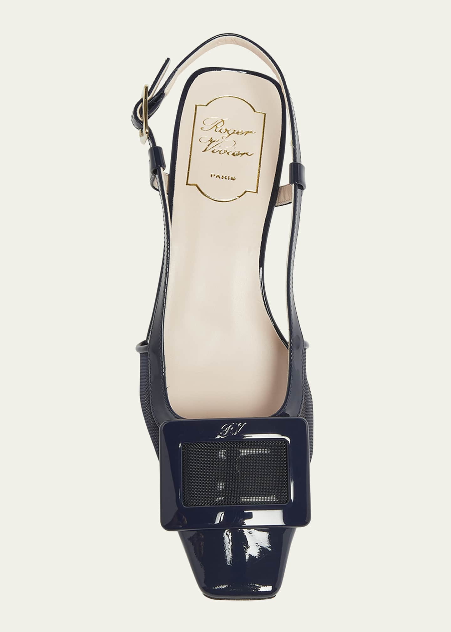 Roger Vivier Belle Vivier Mesh Buckle Slingback Pumps Image 6 of 6