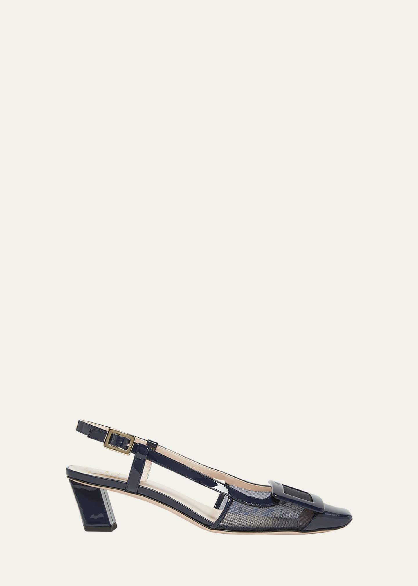 Roger Vivier Belle Vivier Mesh Buckle Slingback Pumps Image 1 of 6