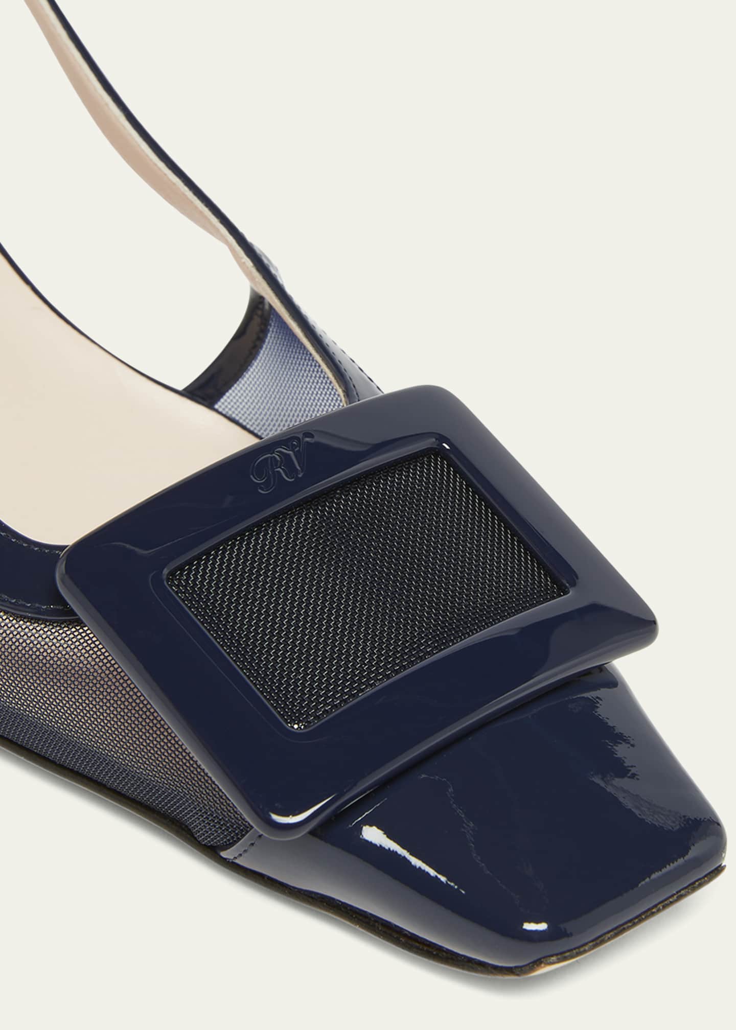 Roger Vivier Belle Vivier Mesh Buckle Slingback Pumps Image 5 of 6