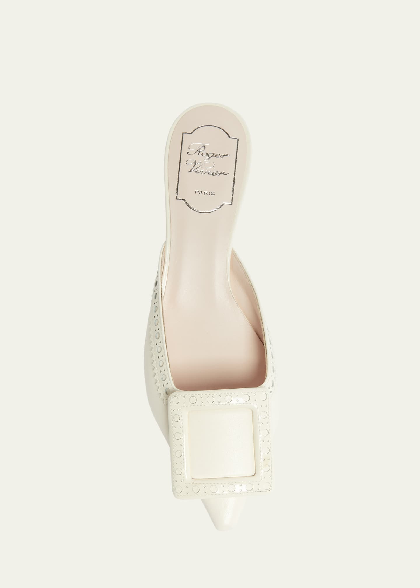 Roger Vivier I Love Vivier Perforated Leather Mule Pumps Image 4 of 4