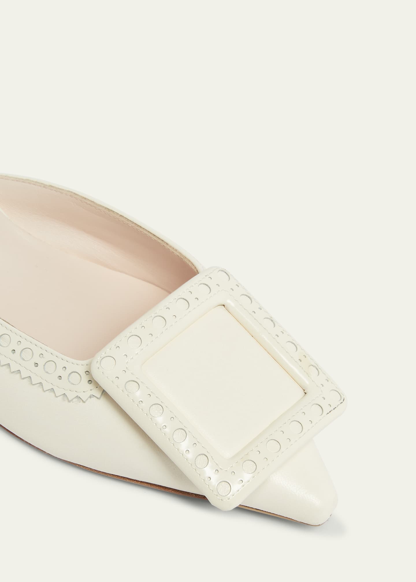 Roger Vivier I Love Vivier Perforated Leather Mule Pumps Image 3 of 4