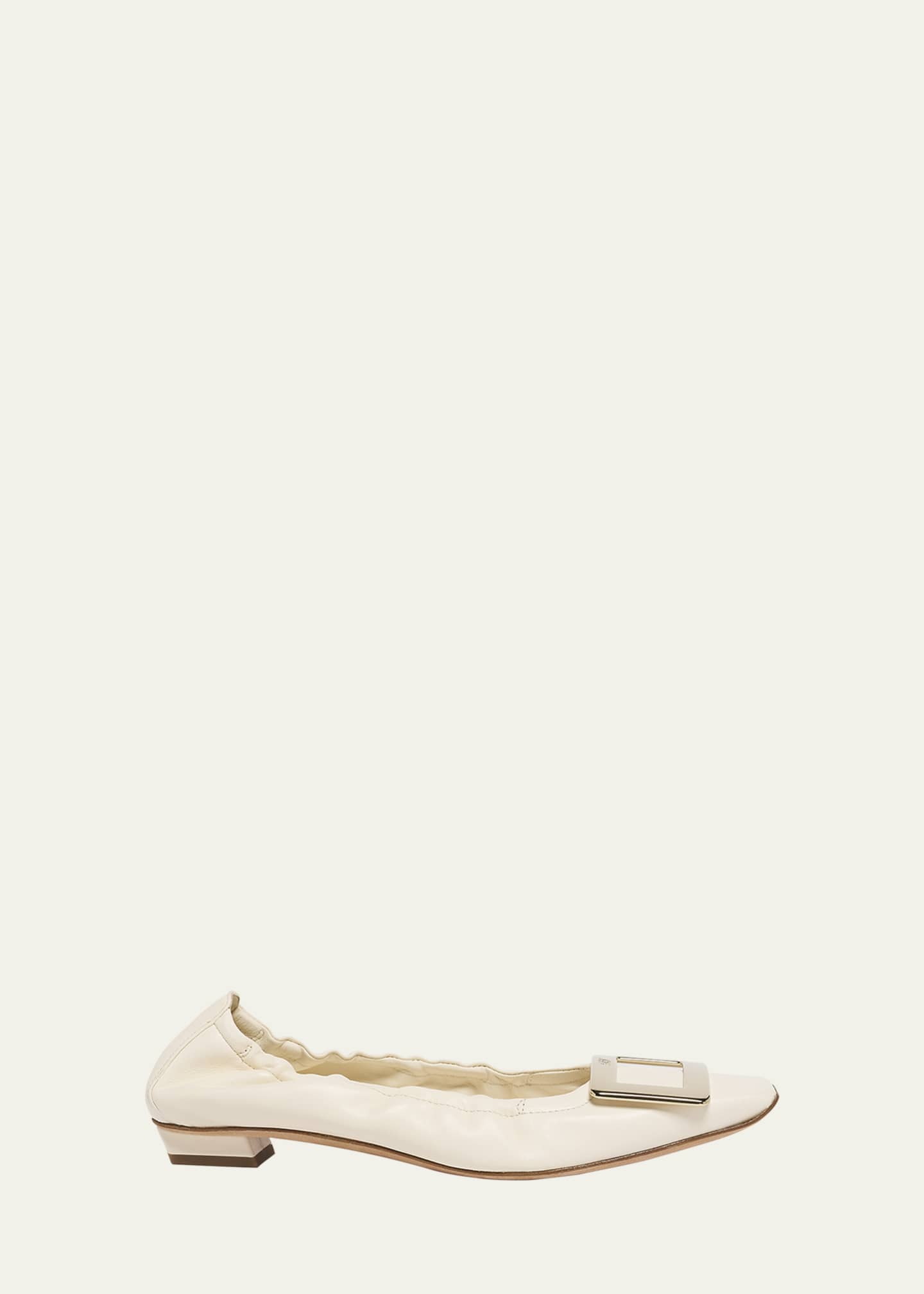 Roger Vivier Belle Vivier Leather Buckle Ballerina Flats Image 1 of 6