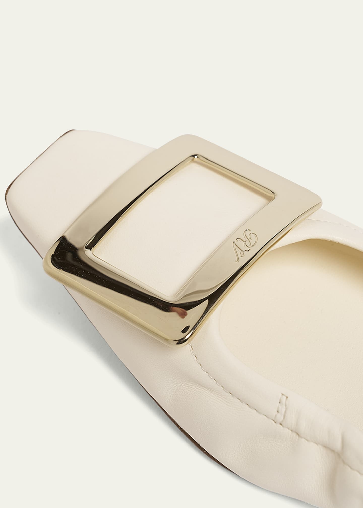 Roger Vivier Belle Vivier Leather Buckle Ballerina Flats Image 5 of 6