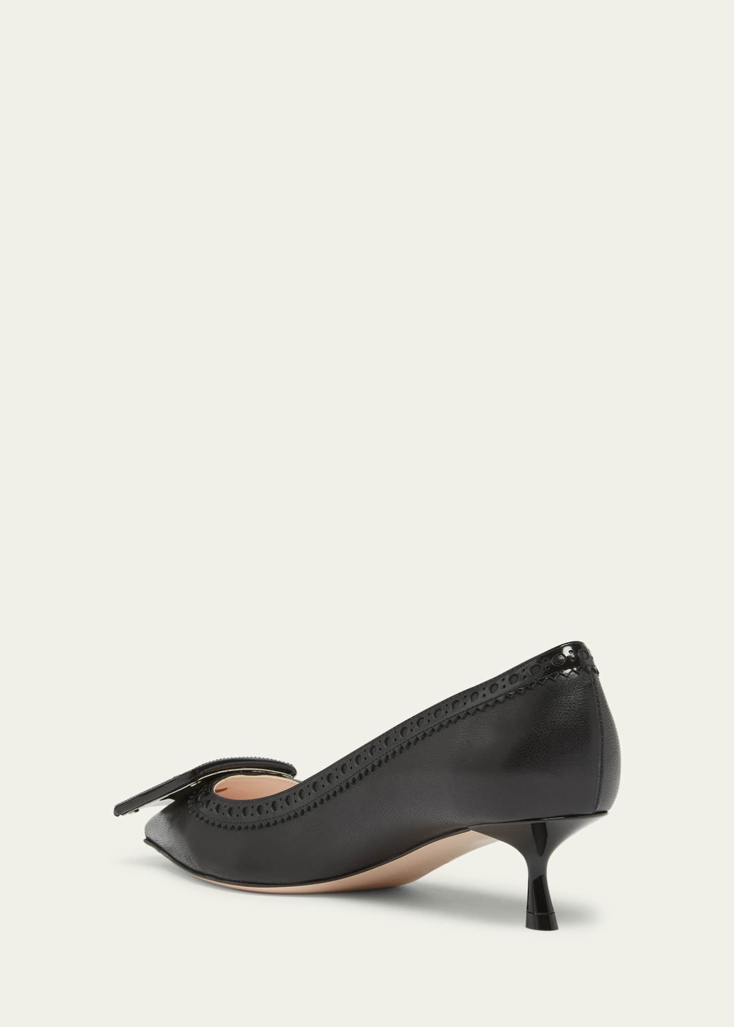 Roger Vivier I Love Vivier Mixed Leather Kitten Pumps Image 2 of 4