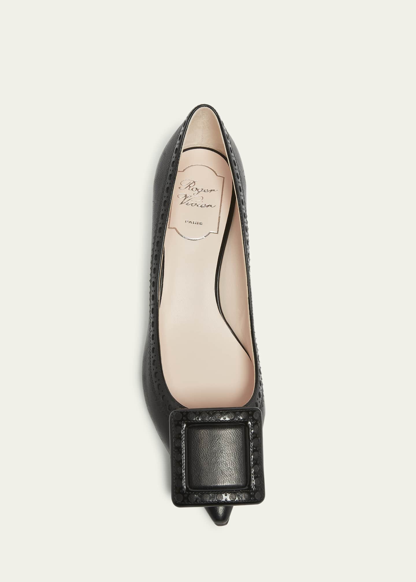Roger Vivier I Love Vivier Mixed Leather Kitten Pumps Image 4 of 4