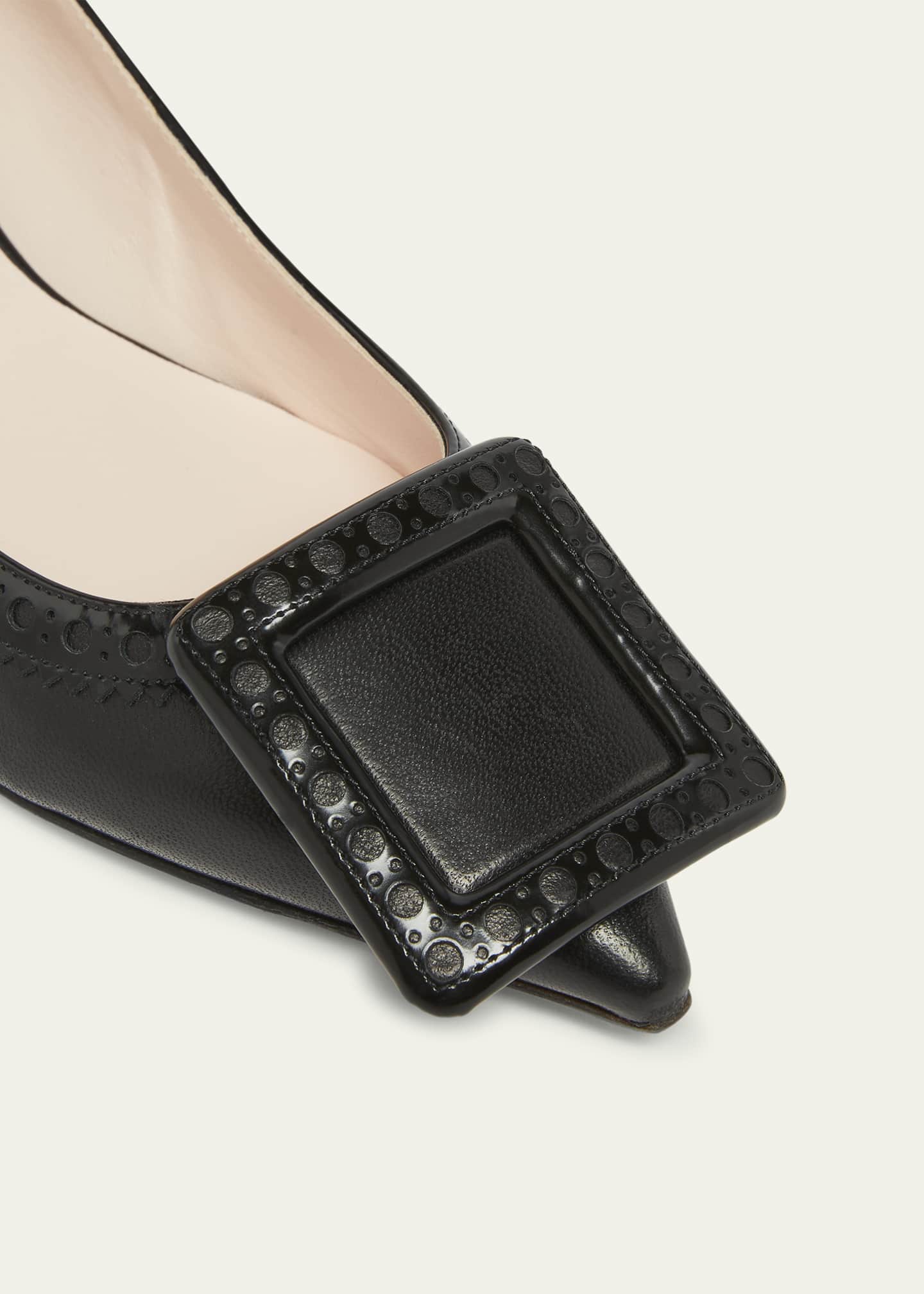 Roger Vivier I Love Vivier Mixed Leather Kitten Pumps Image 3 of 4