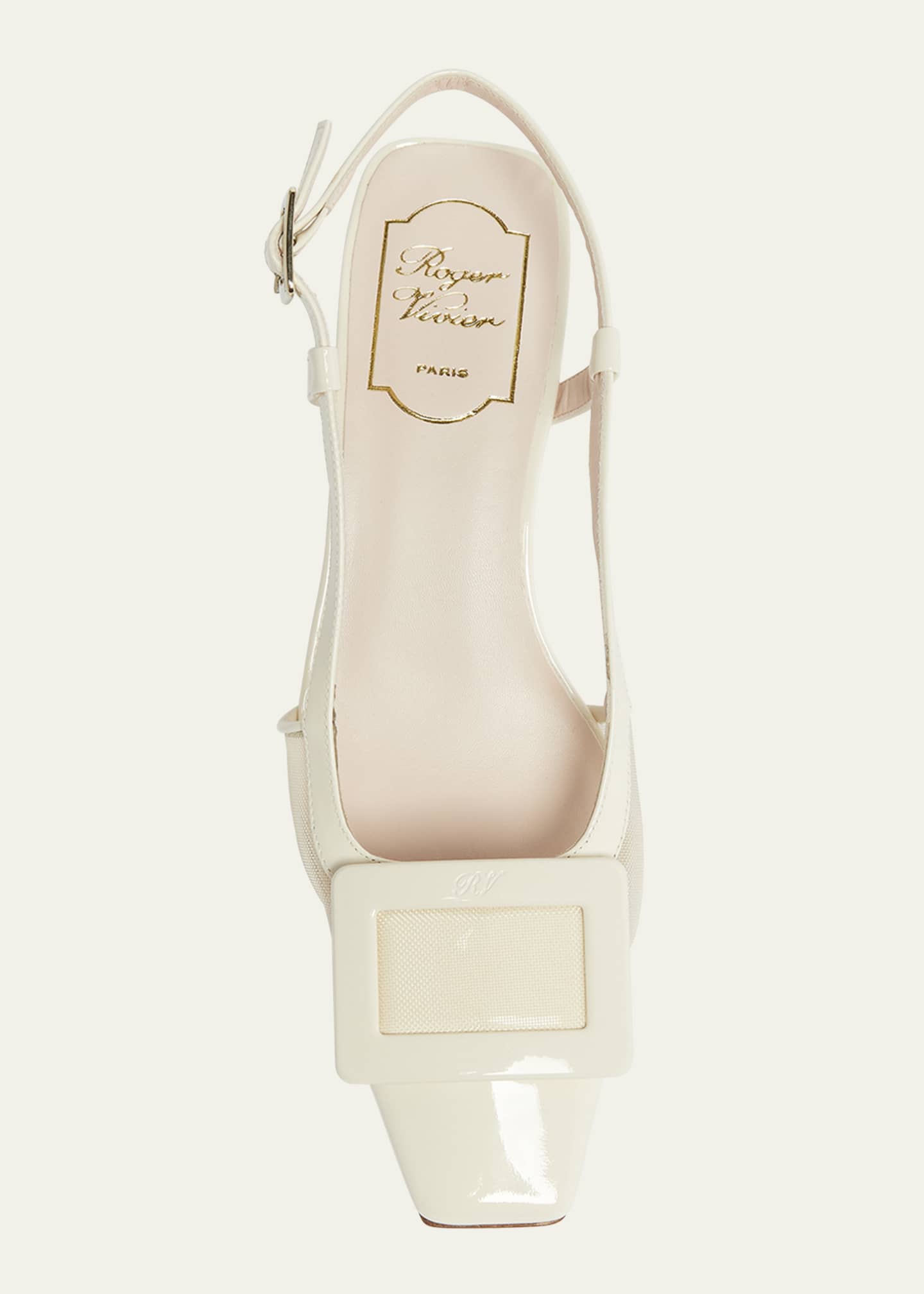 Roger Vivier Belle Vivier Mesh Buckle Slingback Pumps Image 4 of 4