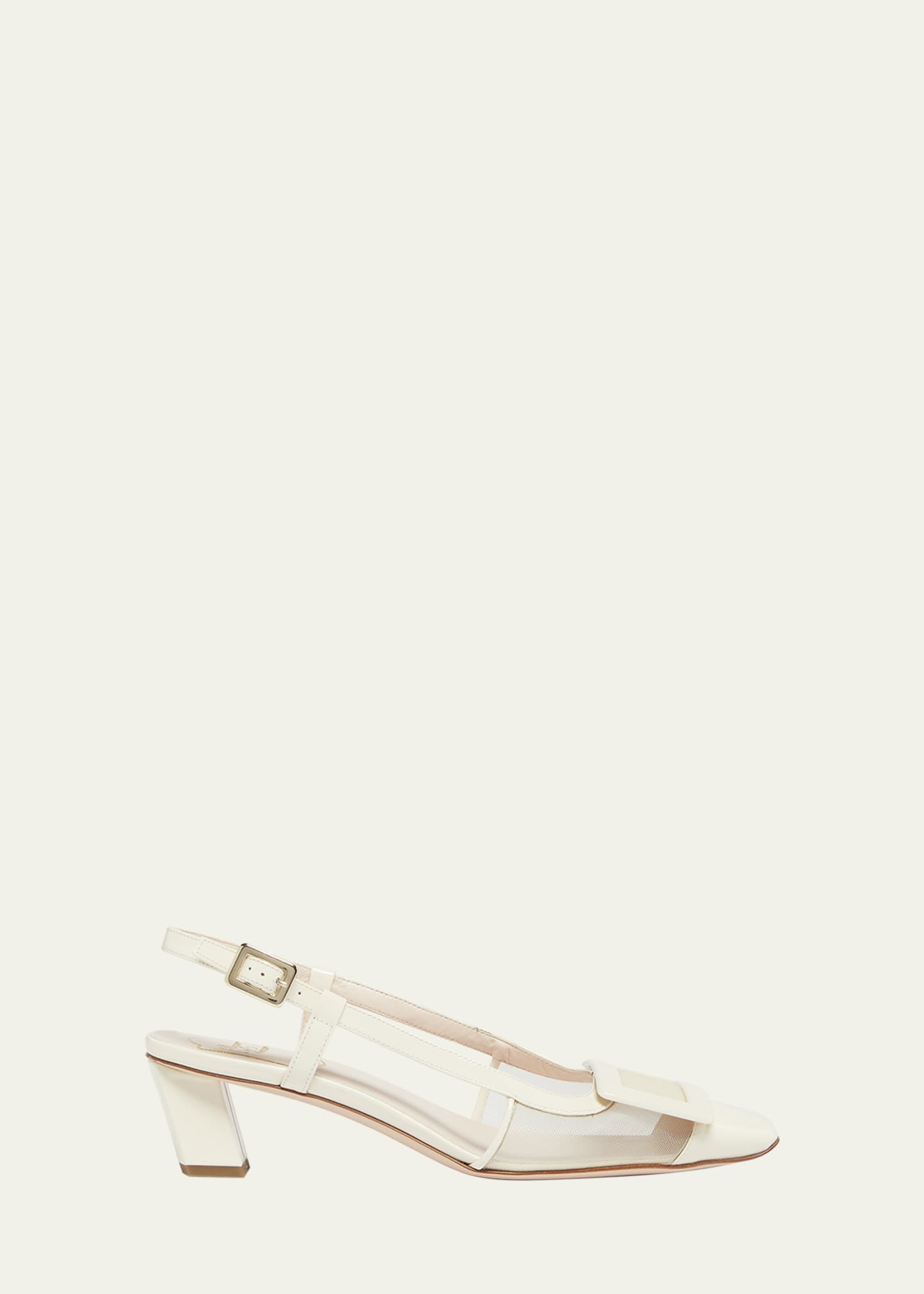Roger Vivier Belle Vivier Mesh Buckle Slingback Pumps Image 1 of 4