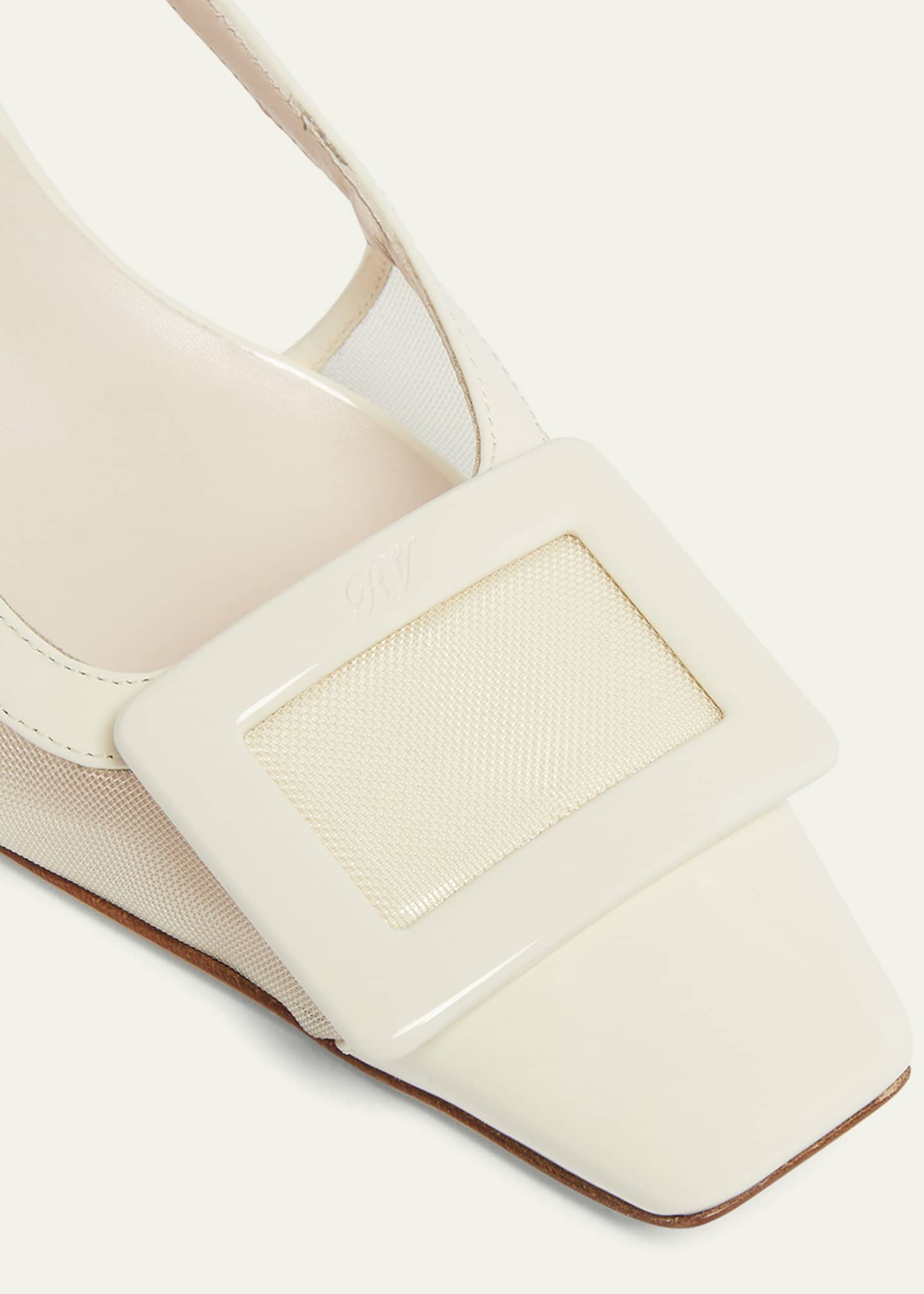 Roger Vivier Belle Vivier Mesh Buckle Slingback Pumps Image 3 of 4