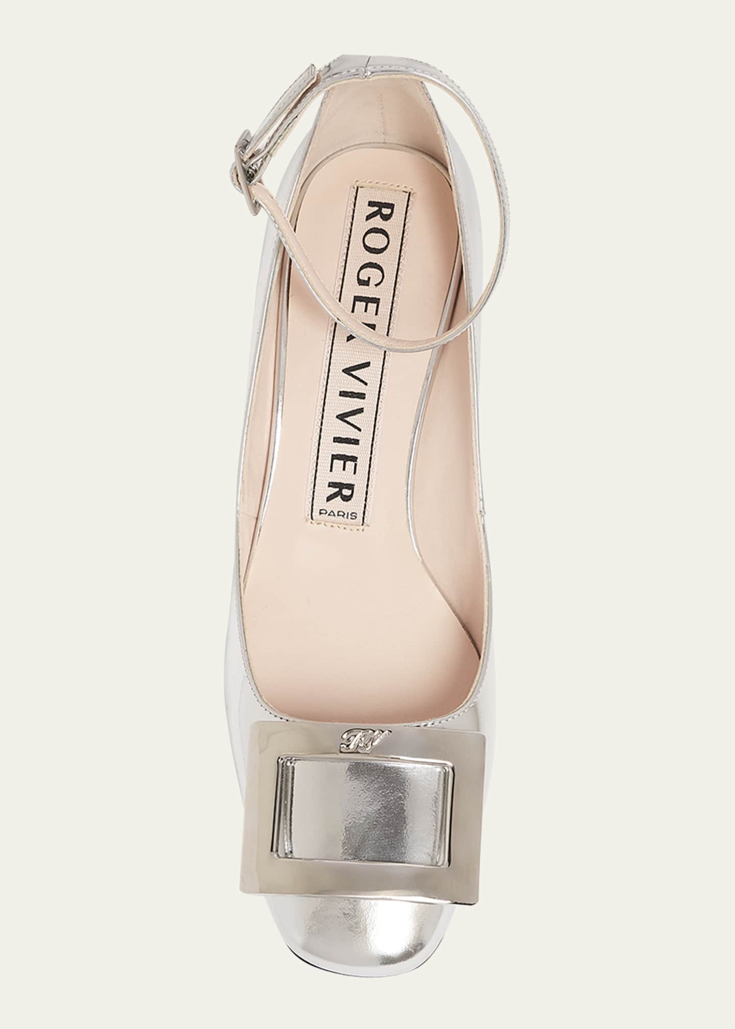 Roger Vivier Roundy Metallic Ankle-Strap Pumps Image 6 of 6