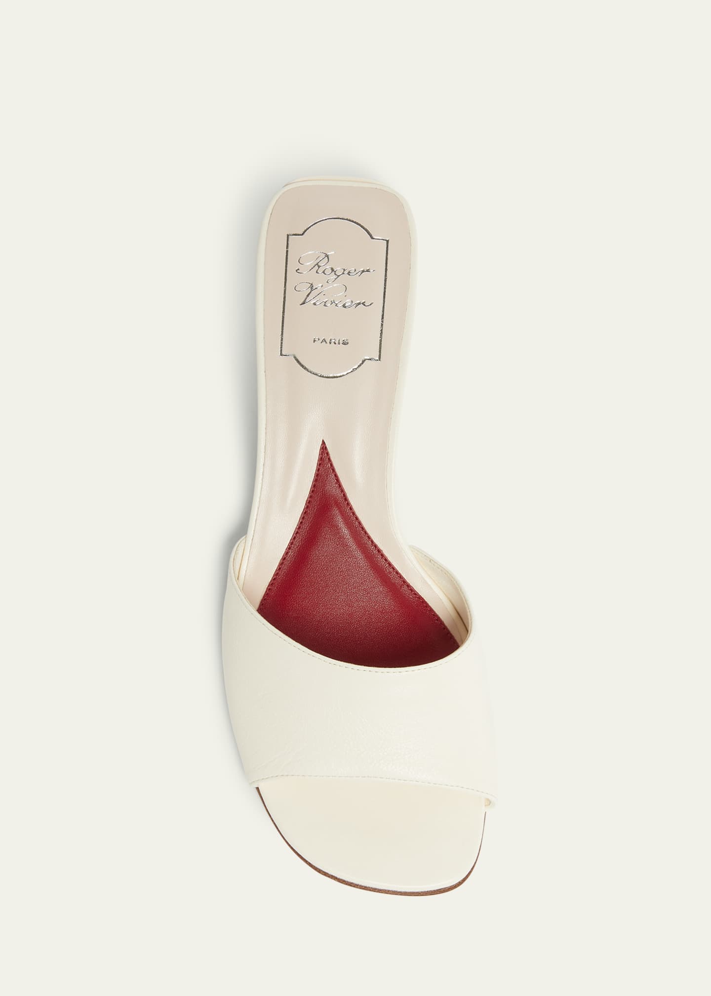 Roger Vivier Leather Crystal-Dome Heel Slide Sandals Image 4 of 4