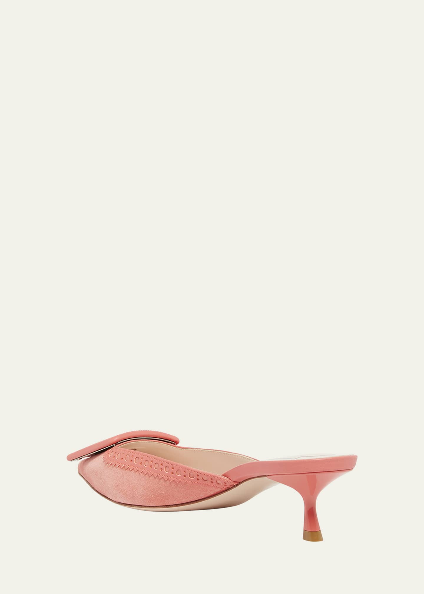 Roger Vivier I Love Vivier Mixed Leather Mule Pumps Image 2 of 4