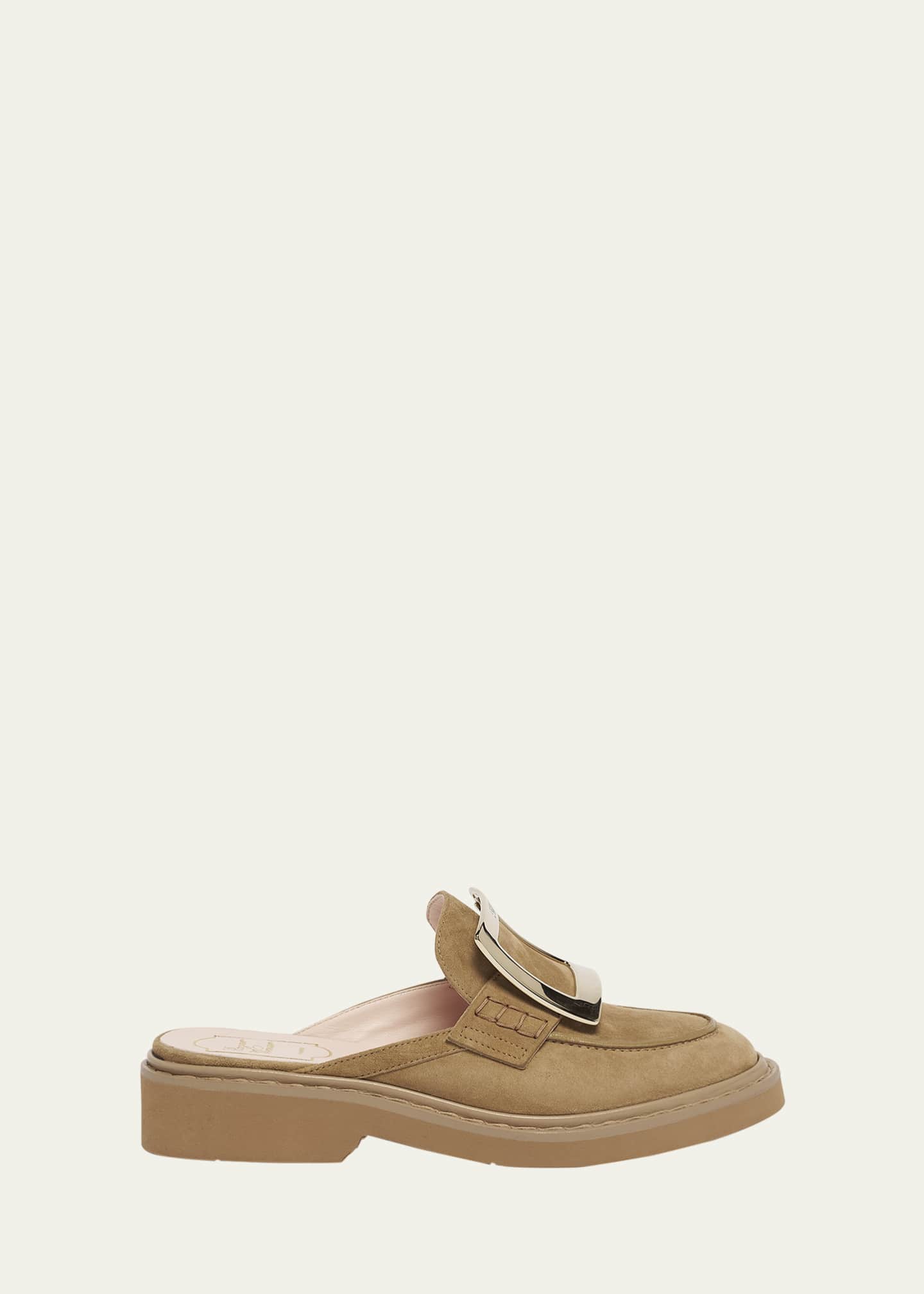 Roger Vivier Viv Rangers Suede Buckle Mules Image 1 of 4