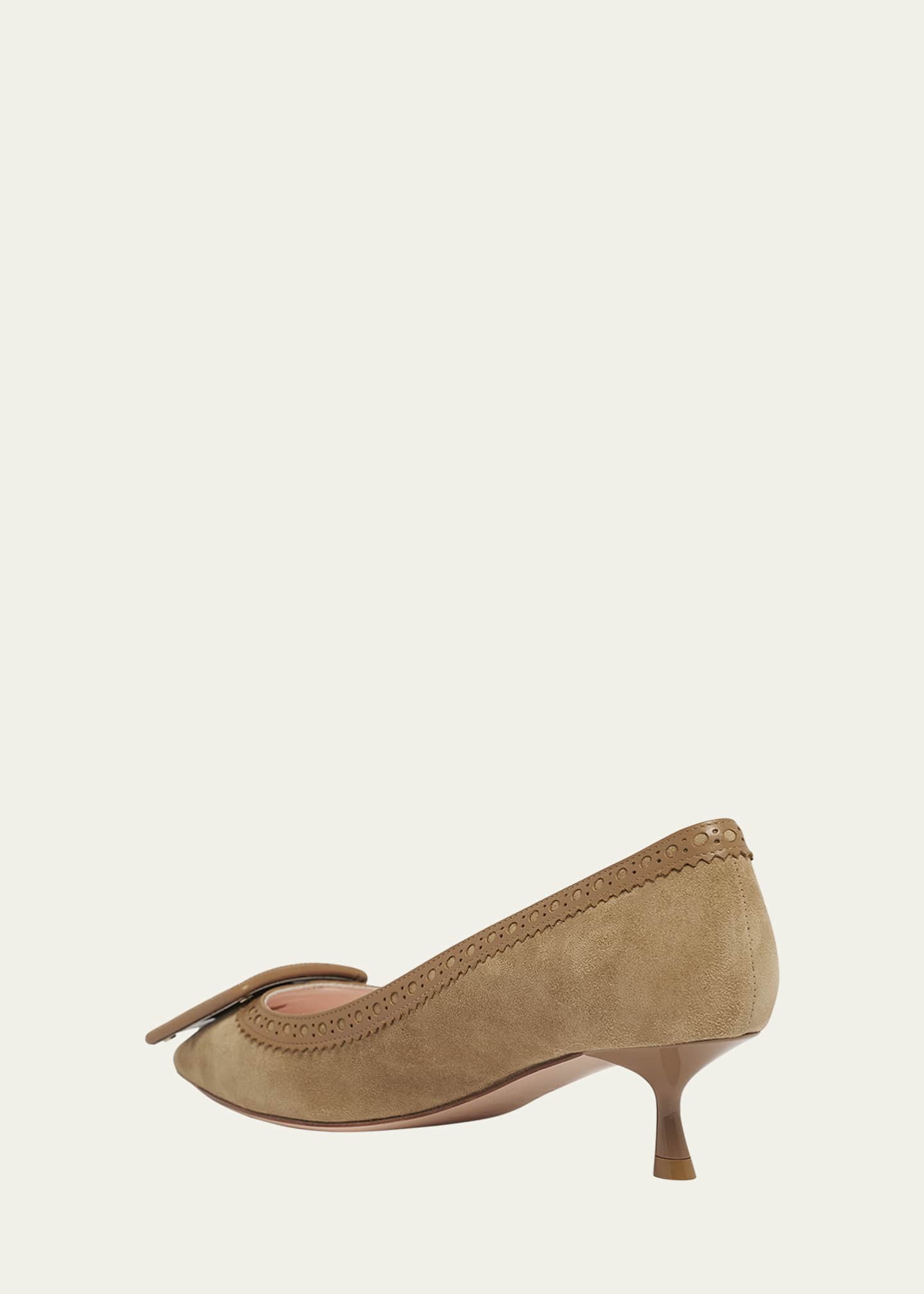 Roger Vivier I Love Vivier Mixed Leather Kitten Pumps Image 2 of 4