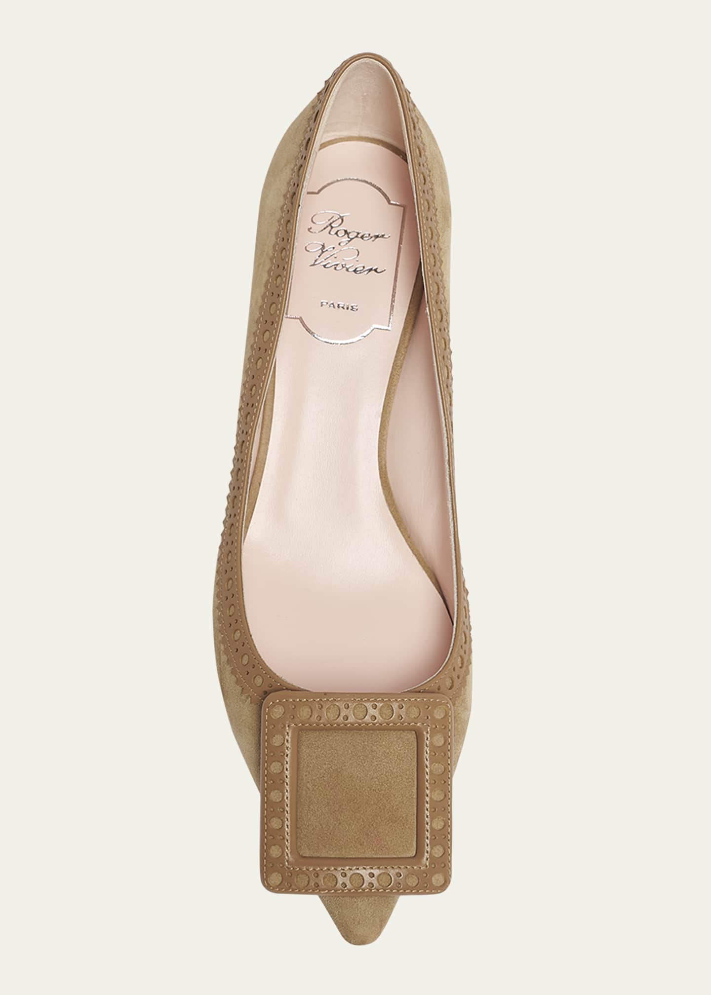 Roger Vivier I Love Vivier Mixed Leather Kitten Pumps Image 4 of 4