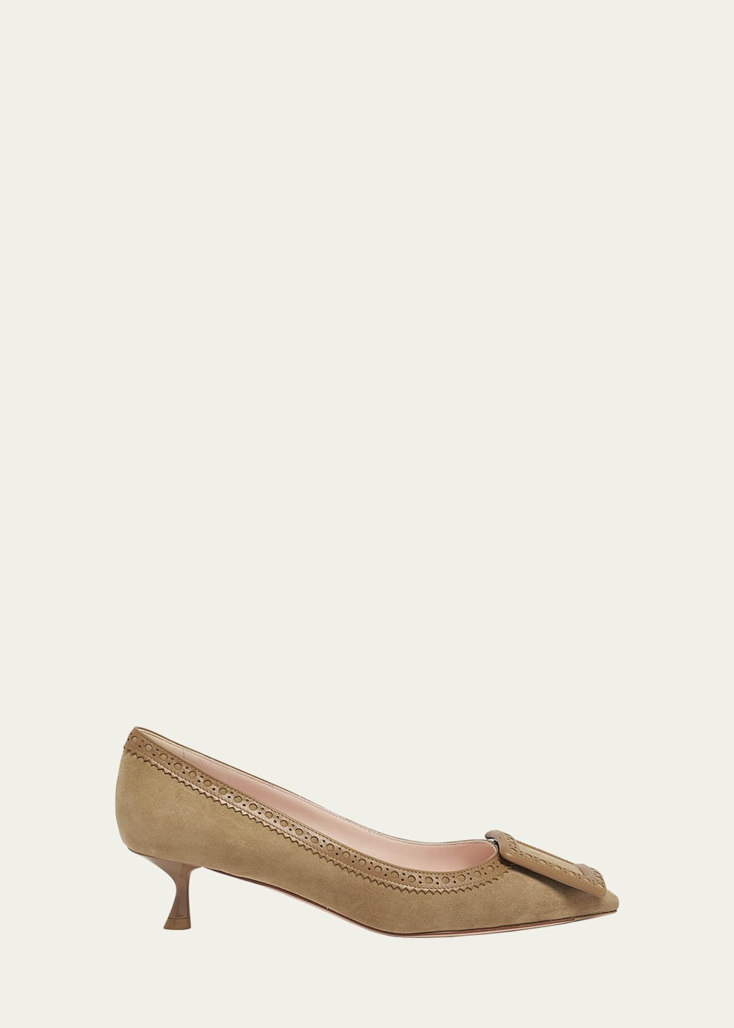 Roger Vivier I Love Vivier Mixed Leather Kitten Pumps Image 1 of 4