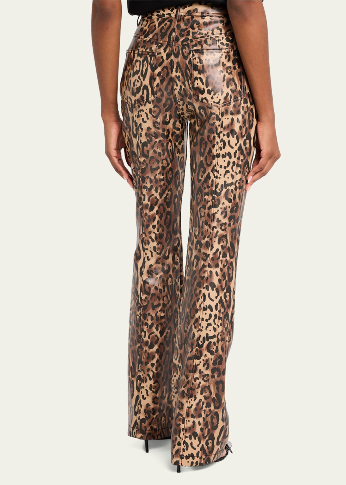 Cinq a Sept Leopard Faux Leather Pants Image 3 of 5