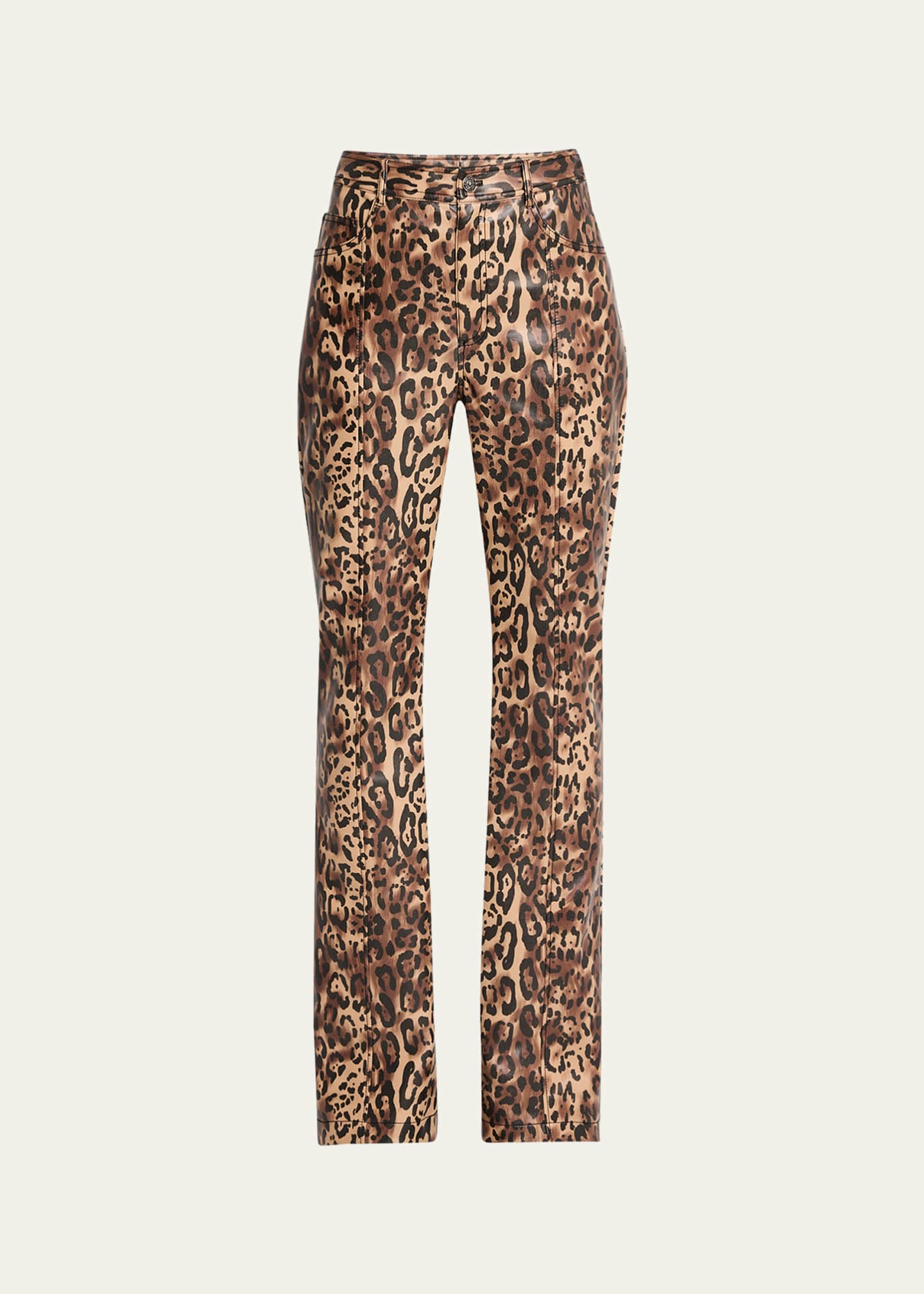 Cinq a Sept Leopard Faux Leather Pants - Bergdorf Goodman