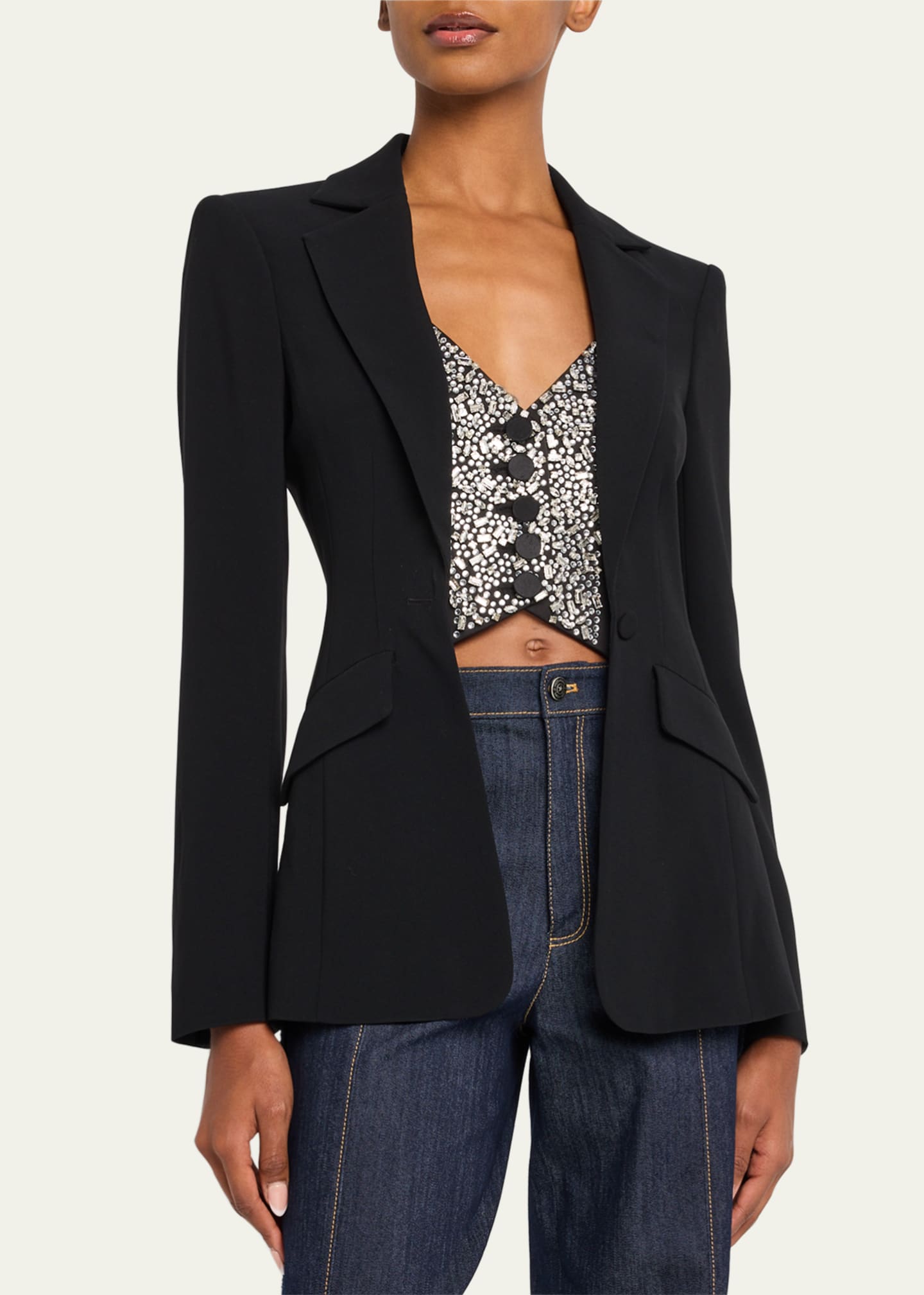 Cinq à Sept Women's Katrina Tunic Sweater - Cropped Style With Built-In Shirt & Ruching
