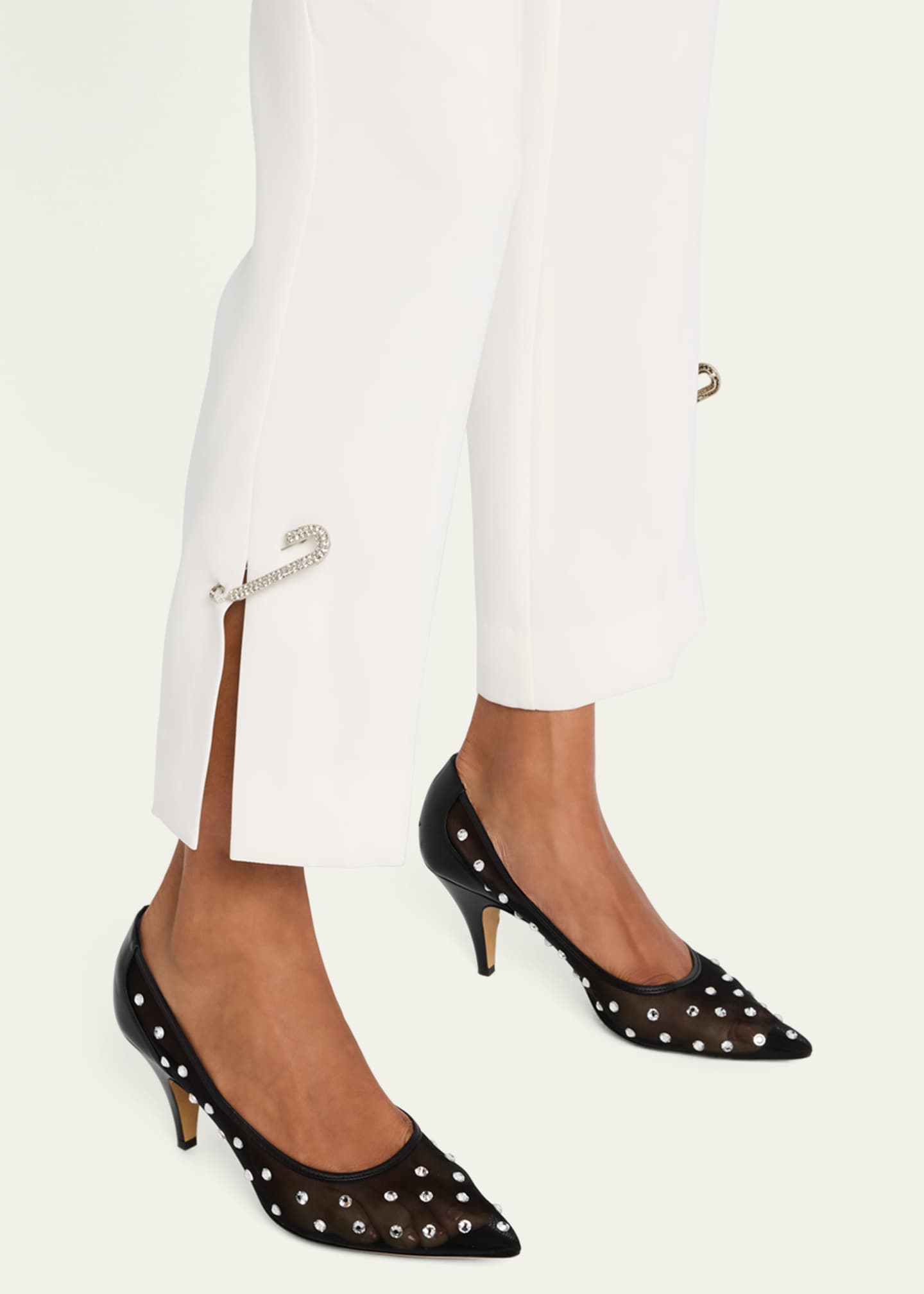 Cinq a Sept Kerry Cropped Rhinestone Pin Pants Image 5 of 5
