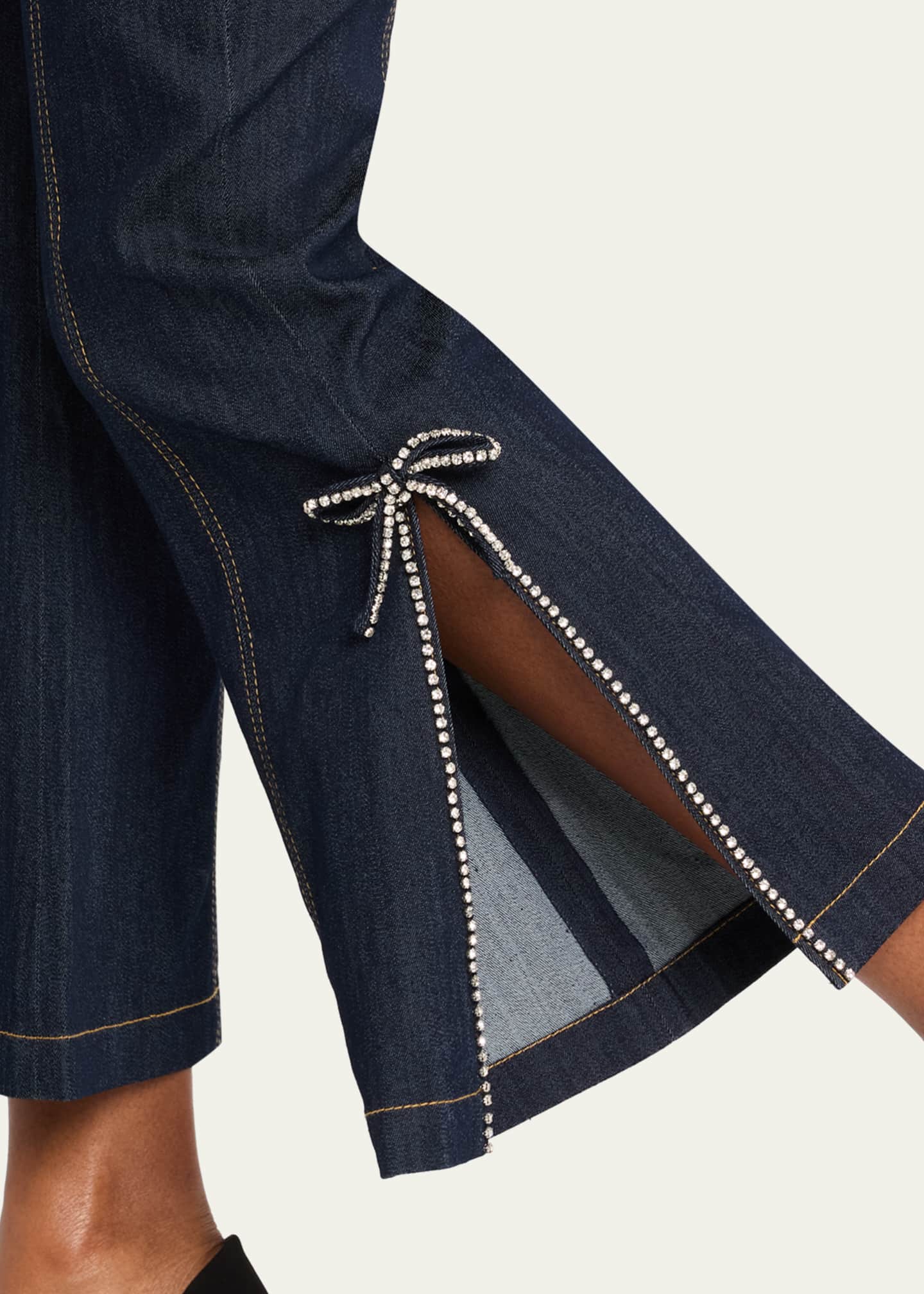 Cinq a Sept Ayleen Crystal Bow Cropped Pants Image 5 of 5