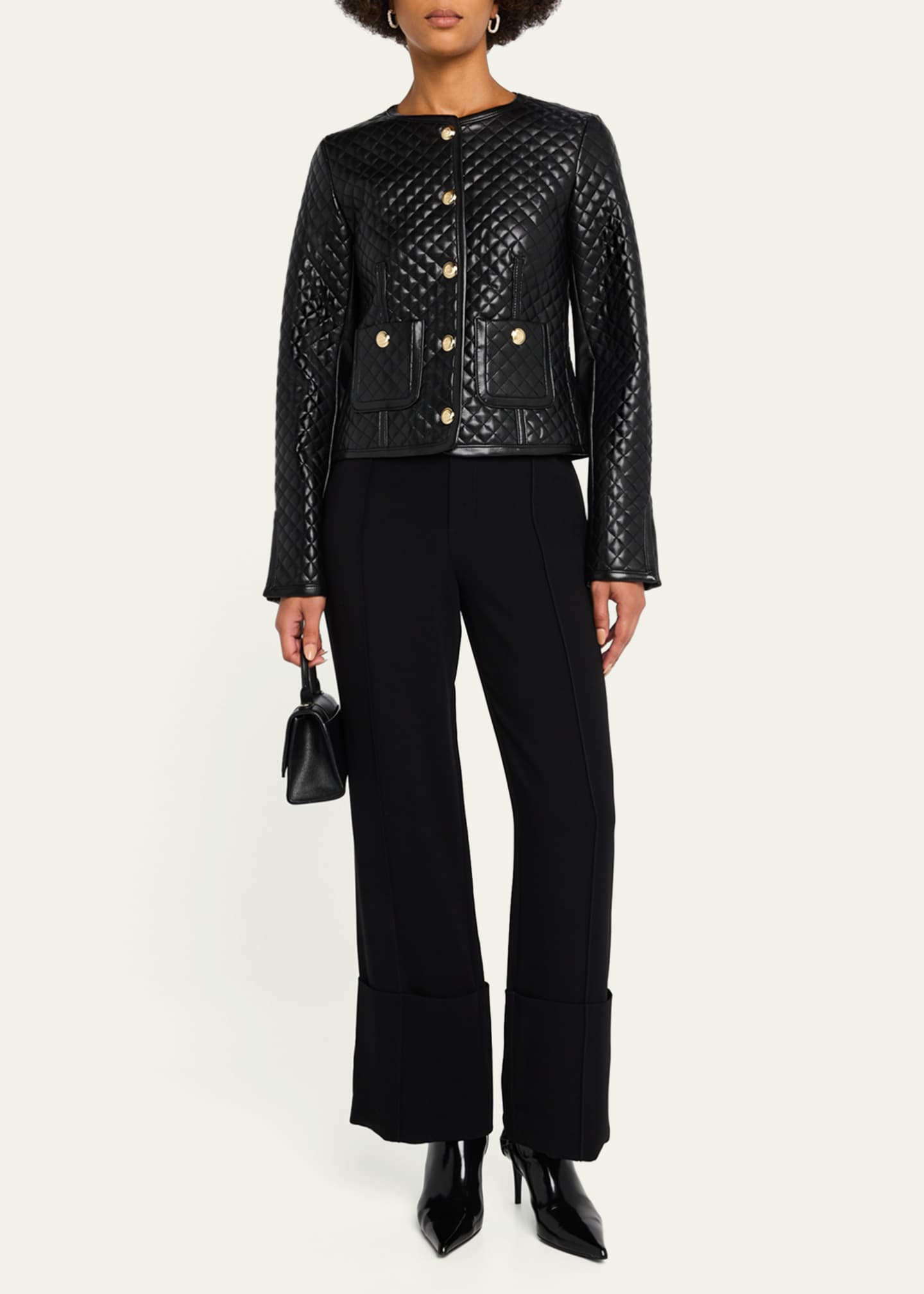 Cinq a Sept Brooke Quilted Vegan Leather Jacket Image 2 of 5