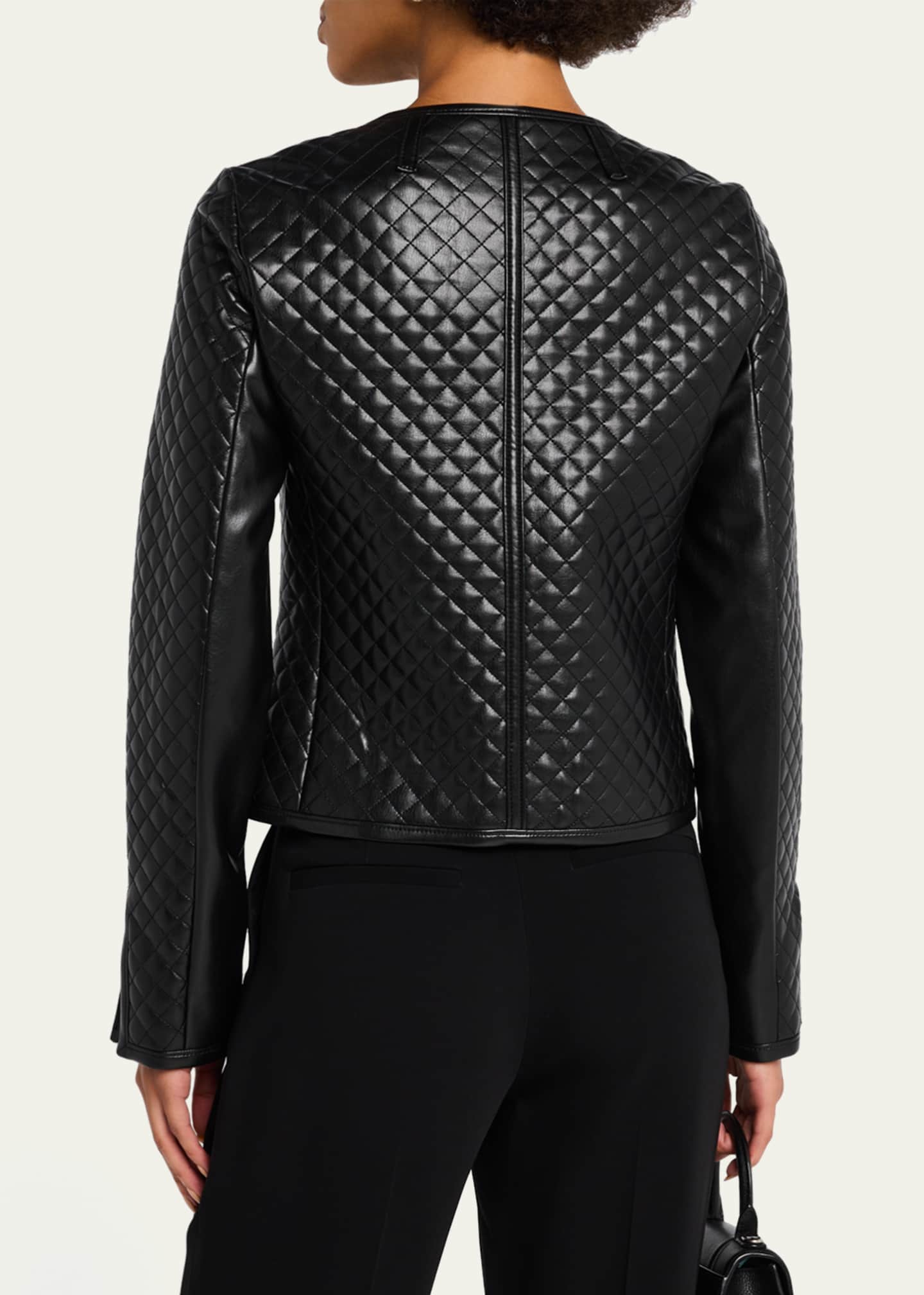 Cinq a Sept Brooke Quilted Vegan Leather Jacket Image 3 of 5